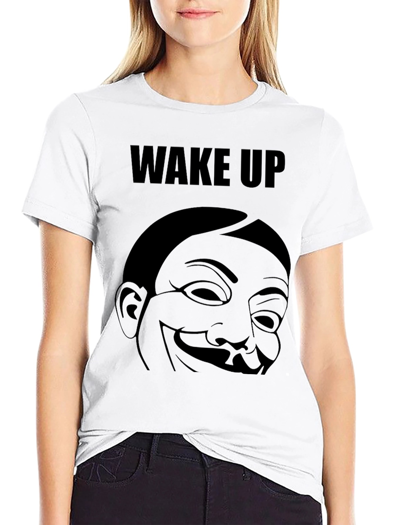Black Wake Up Graphic Tee - Black Cotton T-Shirt view 9