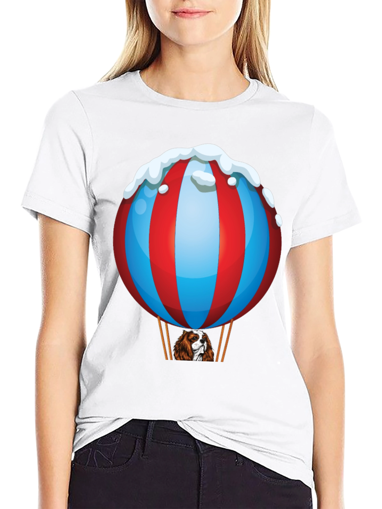 Black Dog in Hot Air Balloon T-Shirt view 9