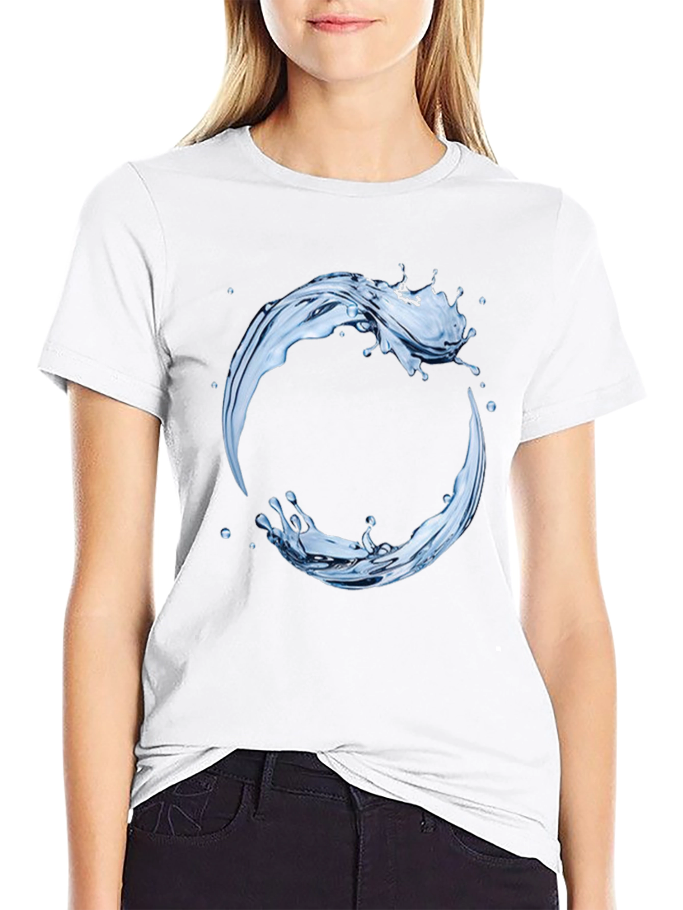 Black Water Splash Graphic Tee - Circular Design view 9