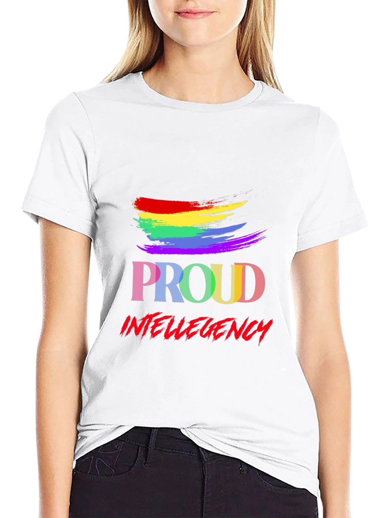 Black Proud Intellegency LGBTQ+ T-Shirt view 9