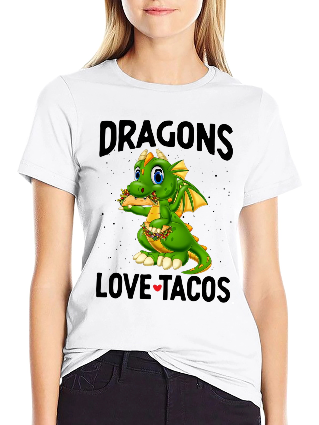 Black Dragons Love Tacos Black T-Shirt view 9