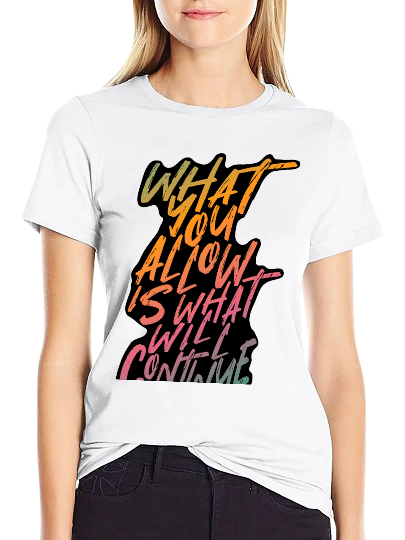 Black Inspirational Graphic Tee - What You Allow view 9