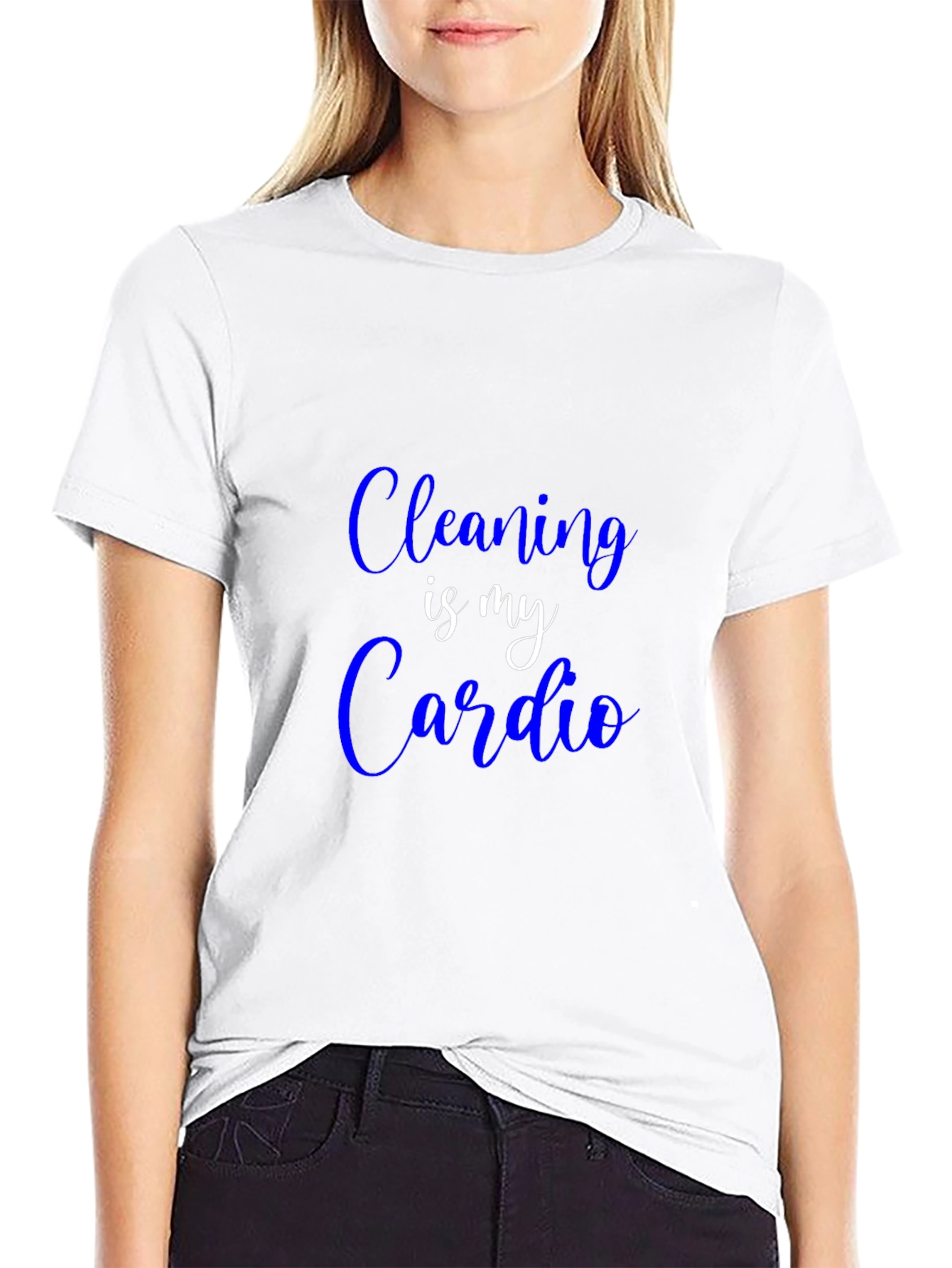 Black Cleaning is My Cardio T-Shirt - Funny Slogan Tee view 9