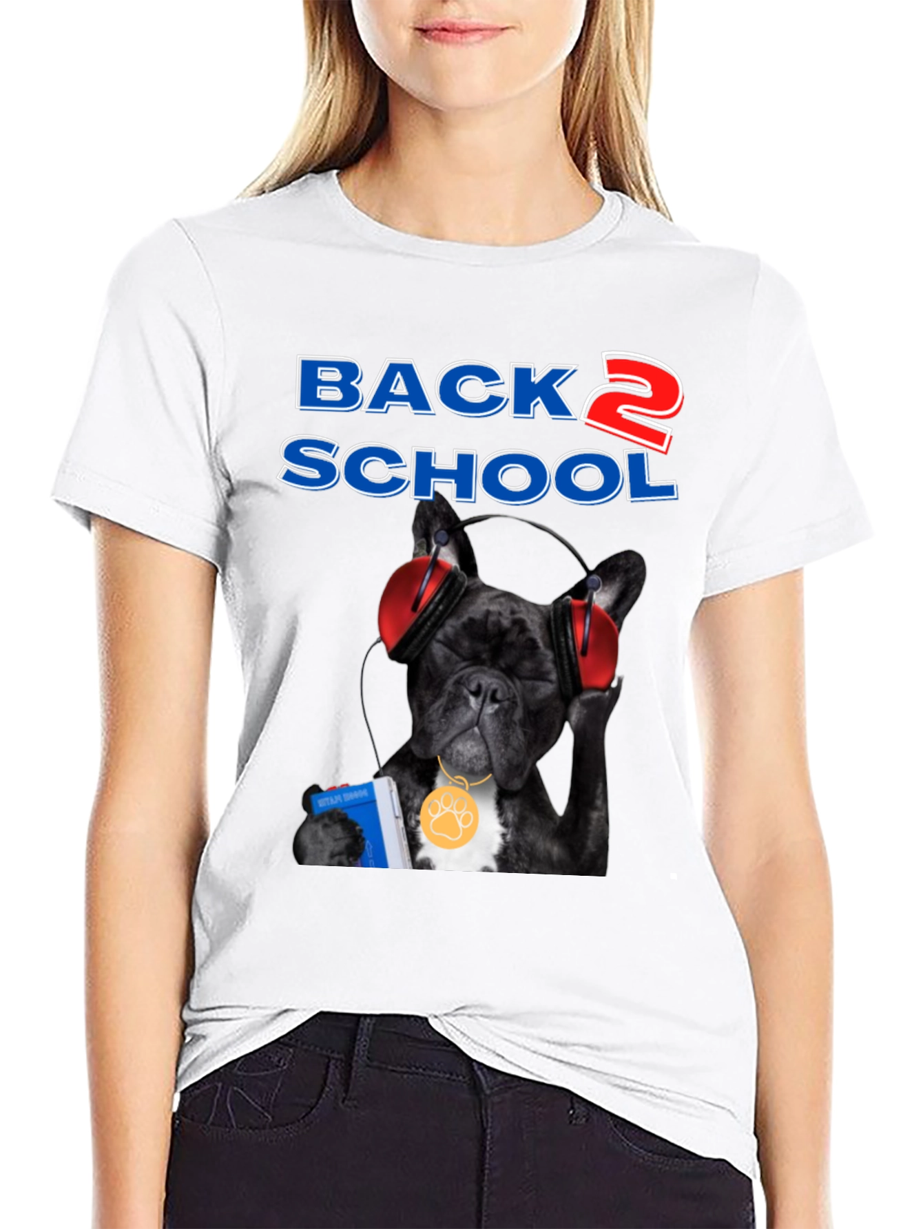 Black Back to School Bulldog T-Shirt view 9