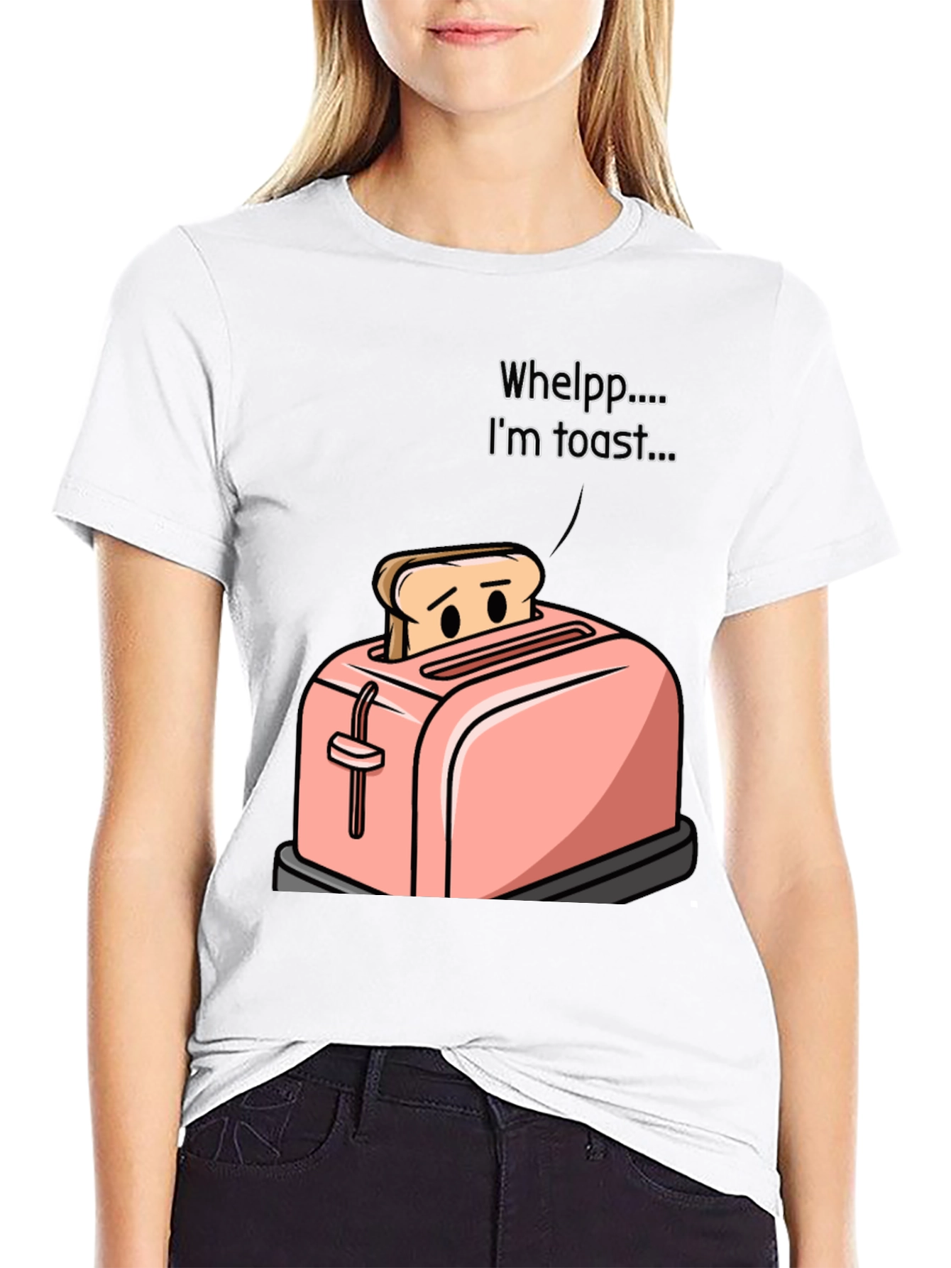 Black I'm Toast Funny Graphic T-Shirt view 9