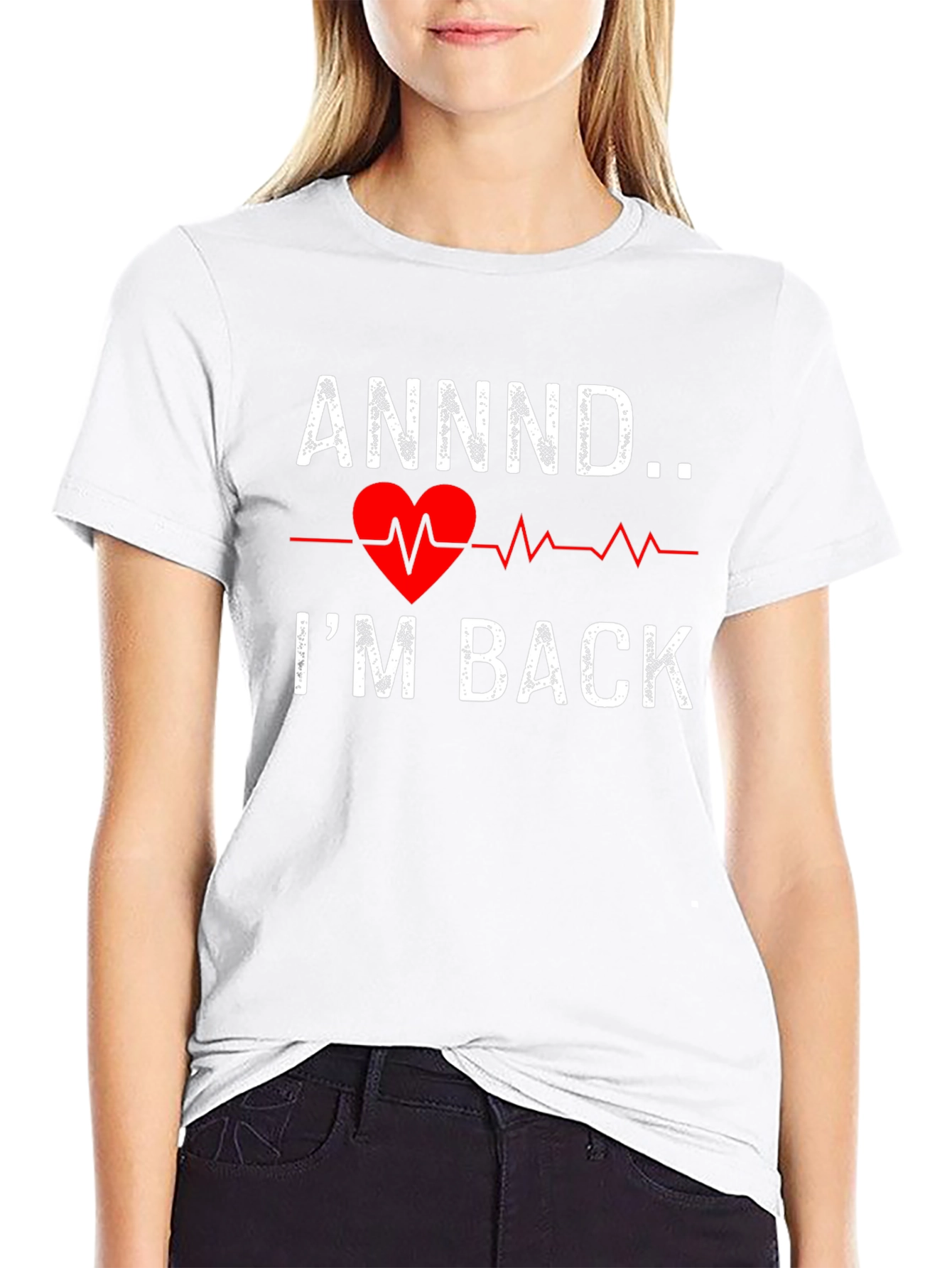 Black I'm Back Heartbeat Graphic Tee view 9