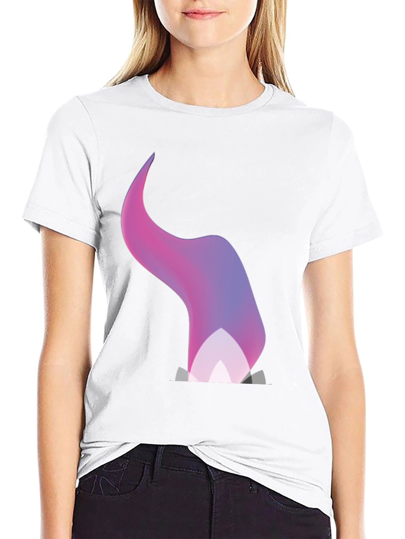 Black Gradient Flame Graphic Black T-Shirt view 9