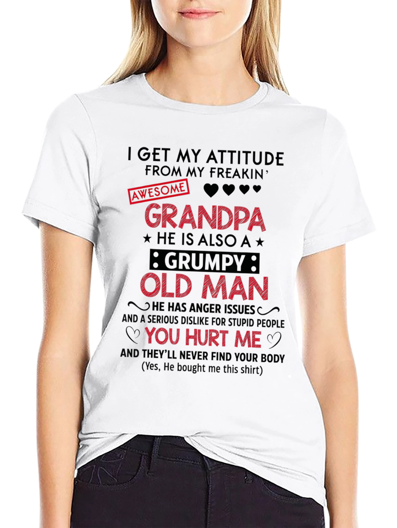 Black Awesome Grandpa Grumpy Old Man Graphic T-Shirt view 9
