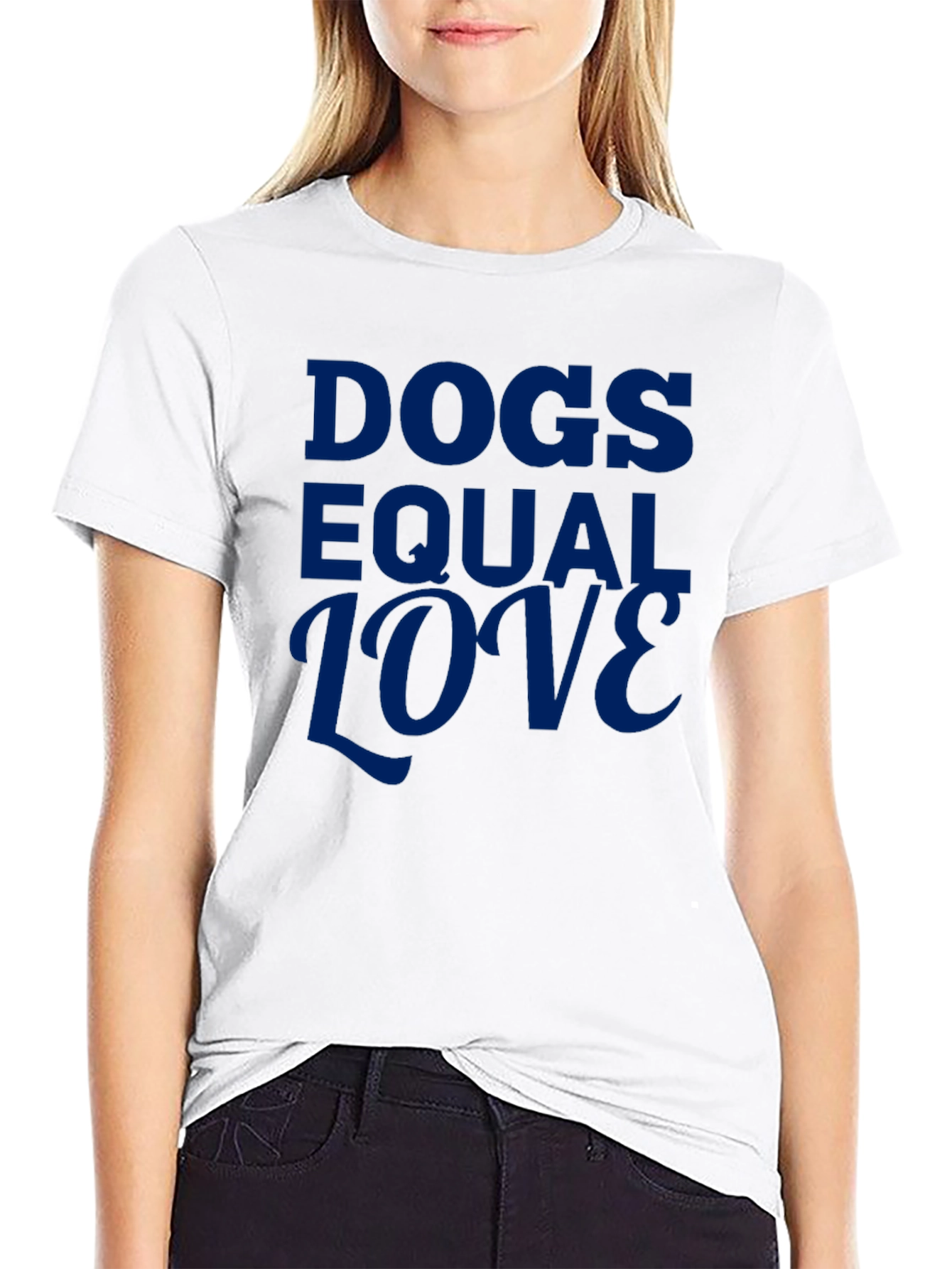 Black Dogs Equal Love Graphic Tee - Soft Cotton Blend view 9
