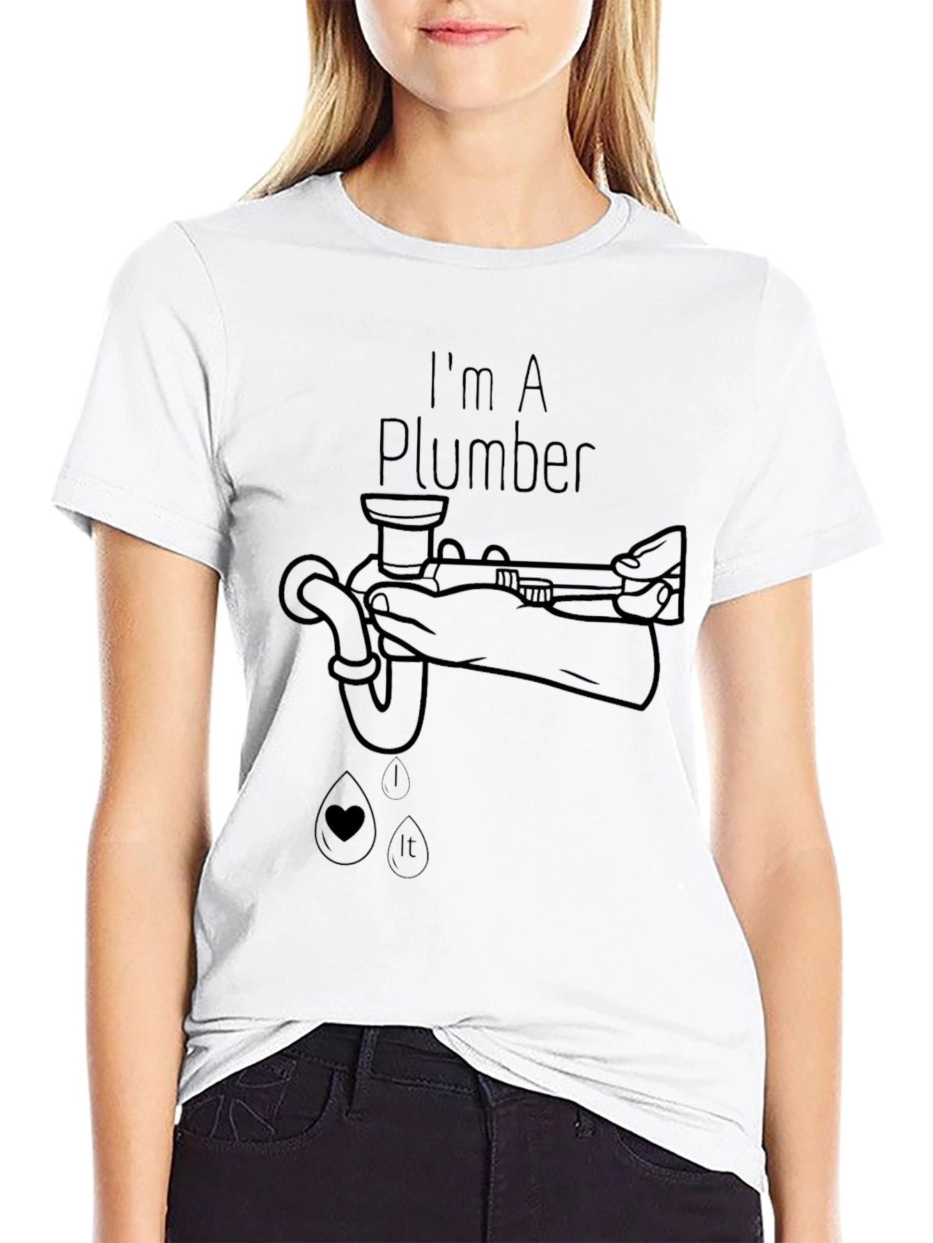 Black I'm A Plumber Graphic Tee - Black view 9