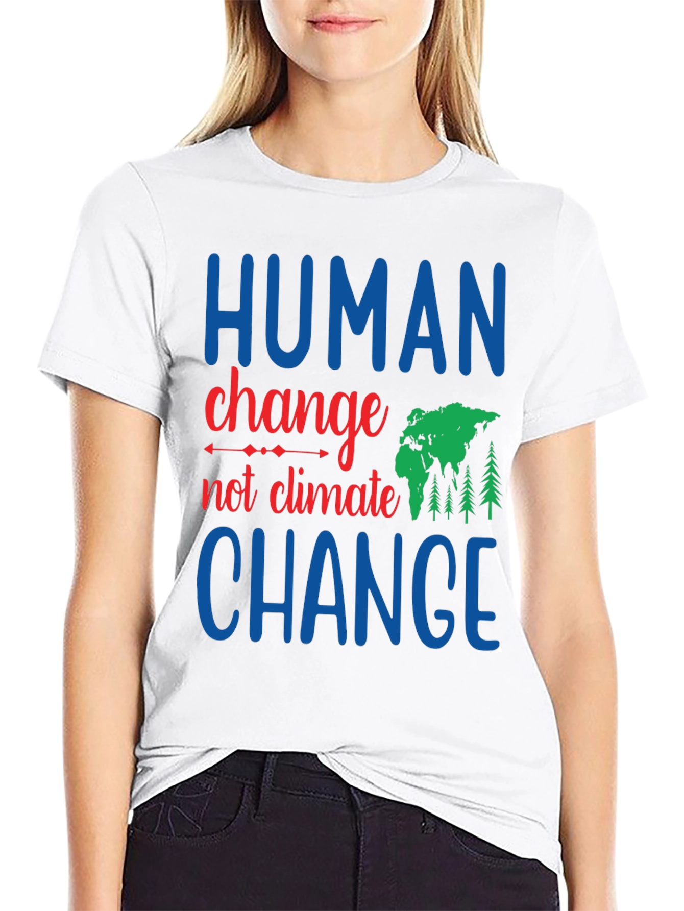 Black Human Change, Not Climate Change Graphic Tee view 9