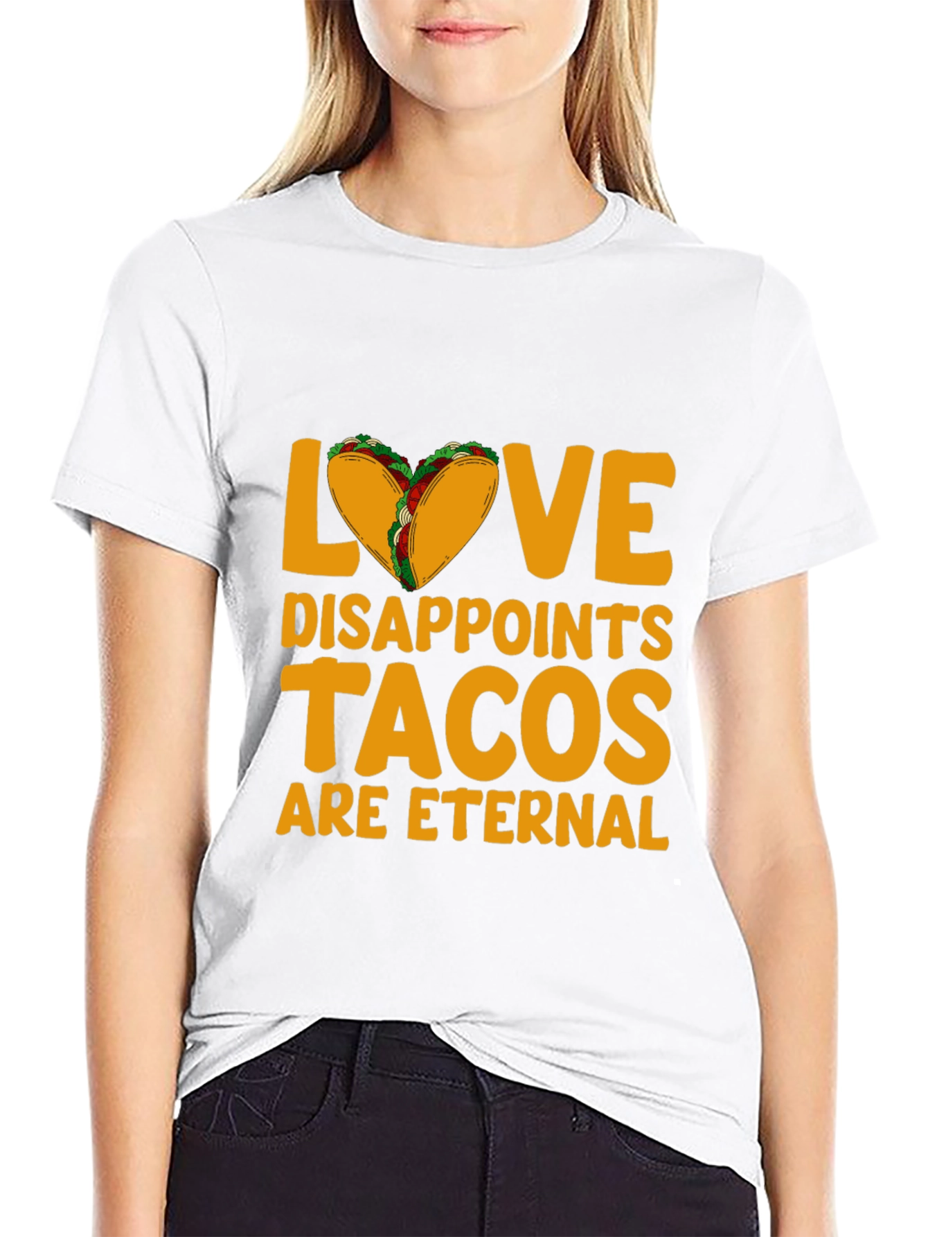 Black Love Disappoints Tacos Eternal Black Graphic Tee view 9