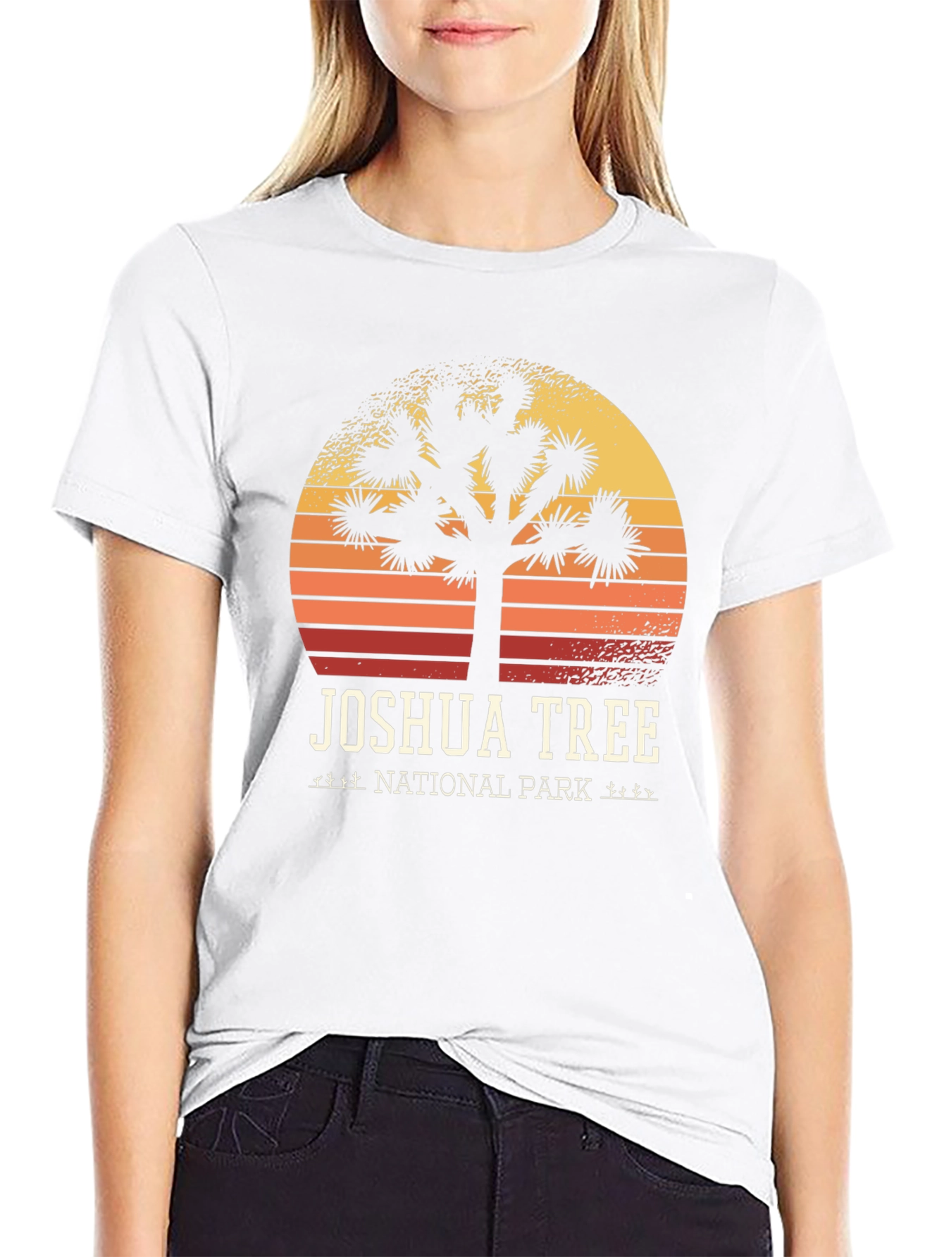 Black Joshua Tree National Park Graphic Tee view 9