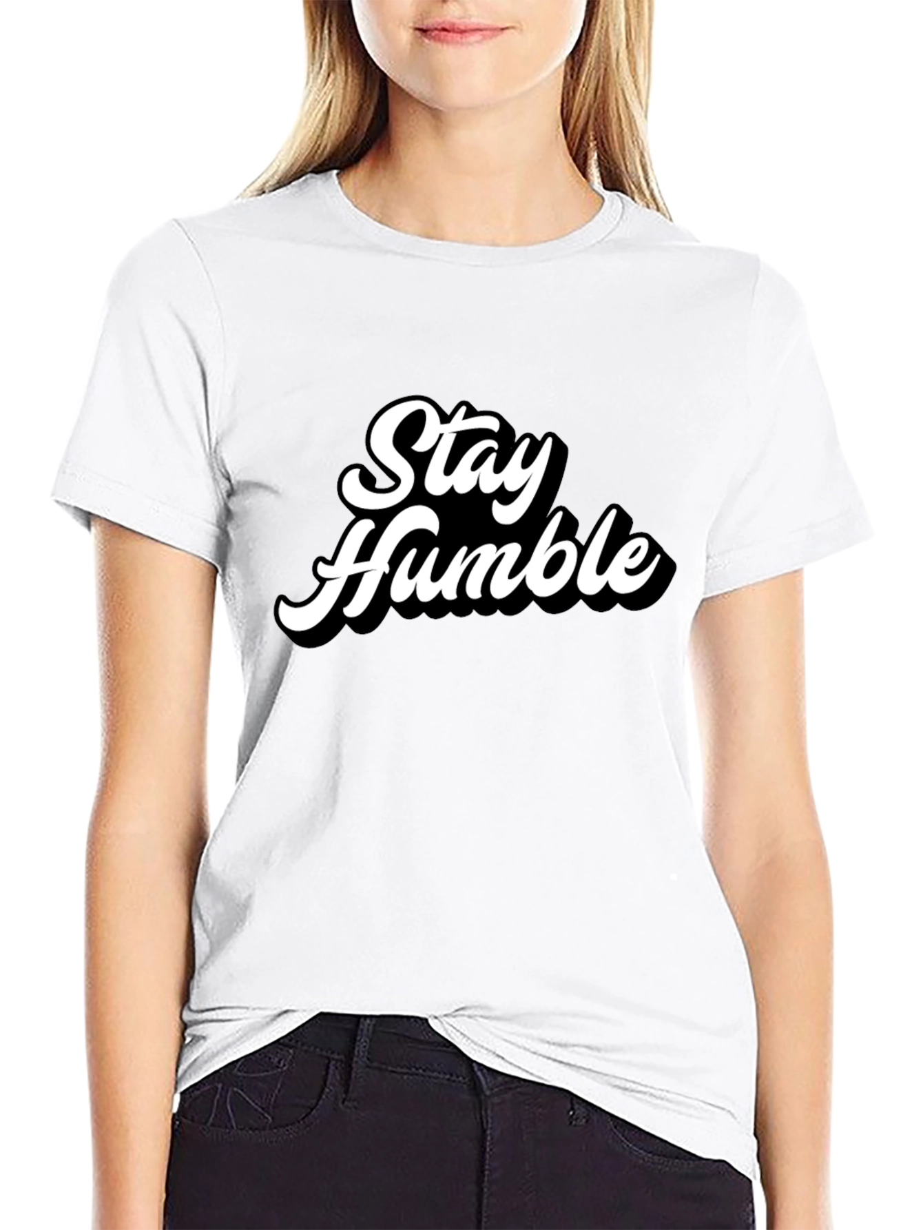 Black Stay Humble Graphic Tee - Men's Black T-Shirt view 9