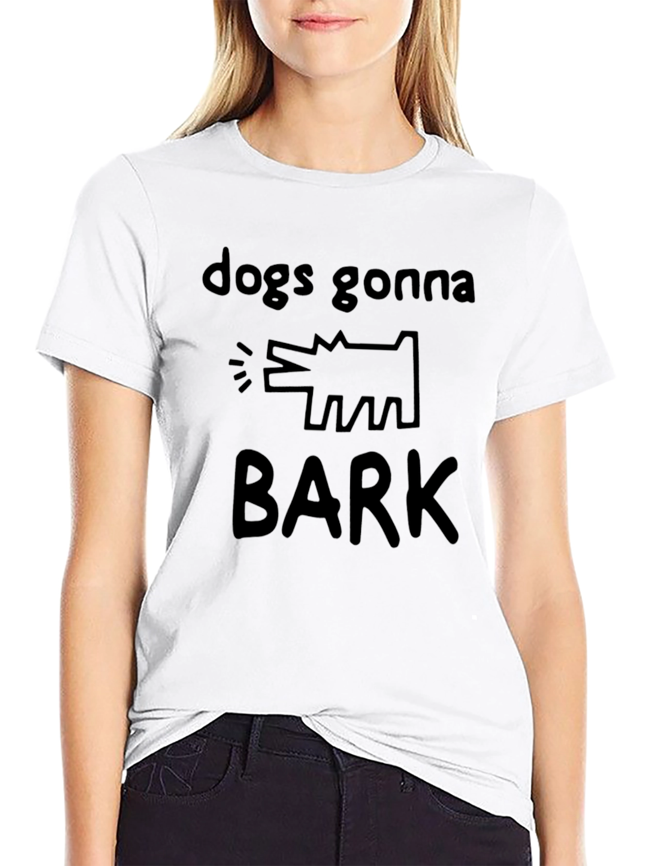 Black Dogs Gonna Bark Graphic Tee - Black Casual T-Shirt view 9