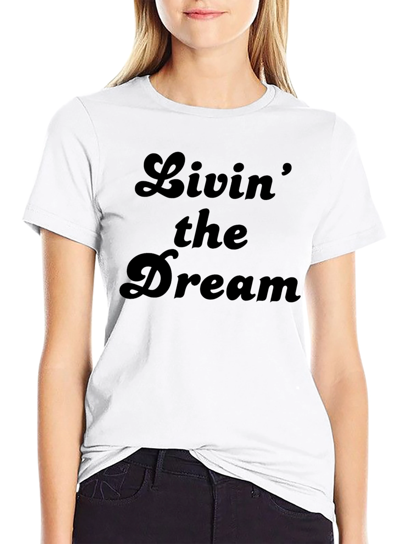 Black Livin' the Dream Black Graphic Tee view 9