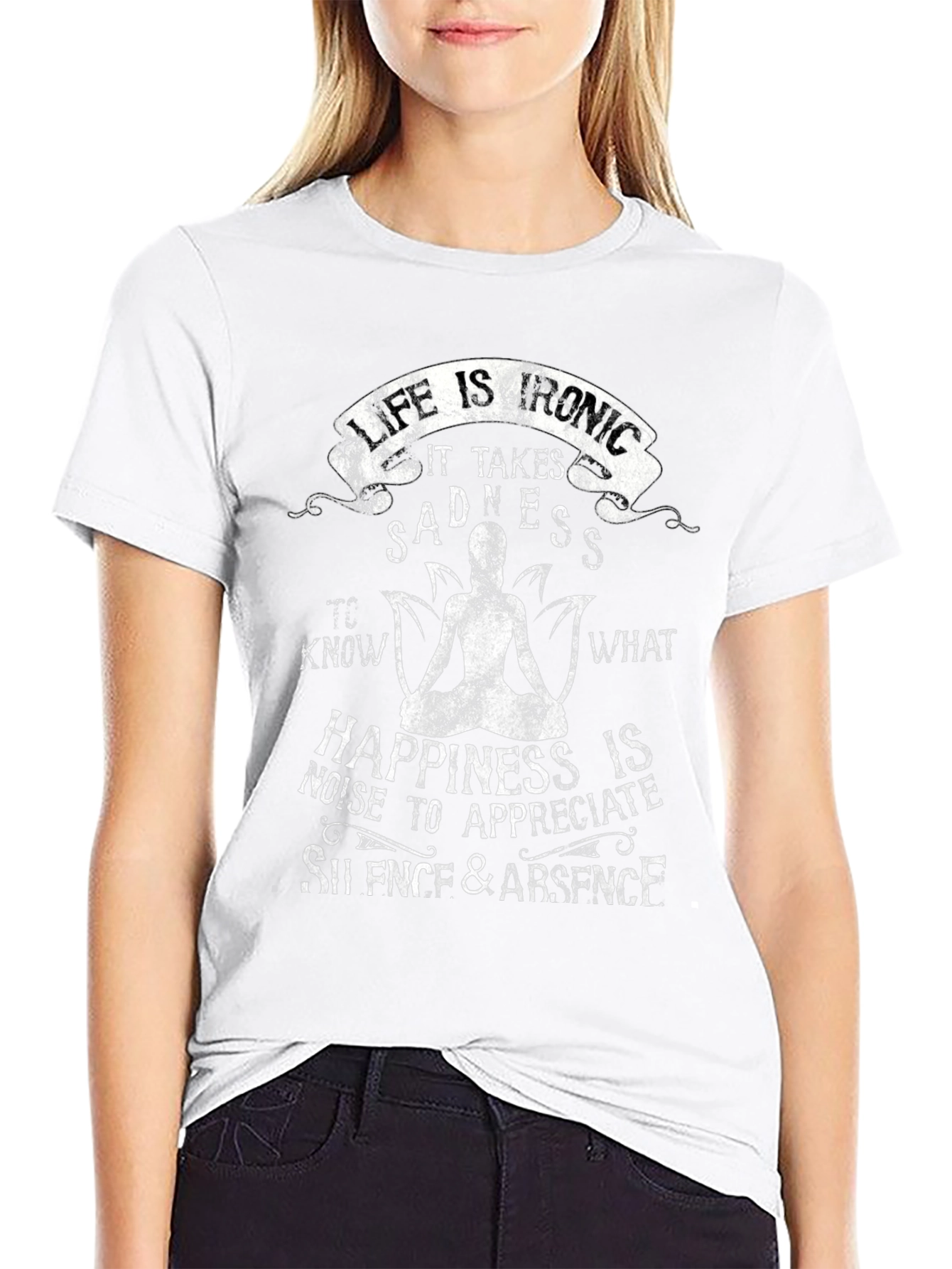 Black Life Is Ironic Graphic T-Shirt view 9