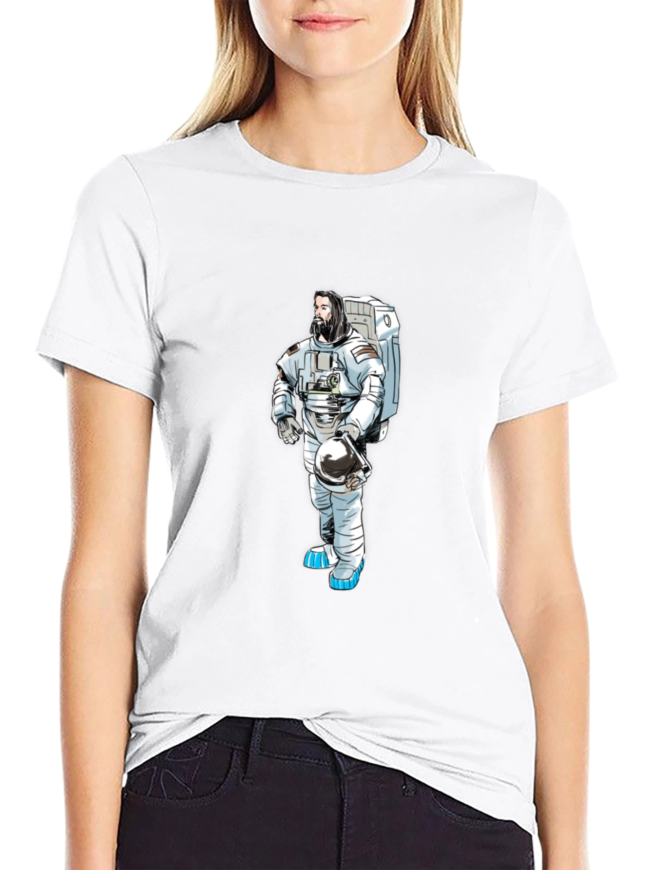 Black Astronaut Graphic Black T-Shirt view 9