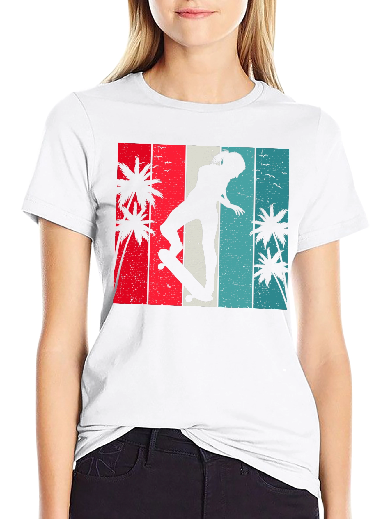 Black Retro Skater T-Shirt view 9