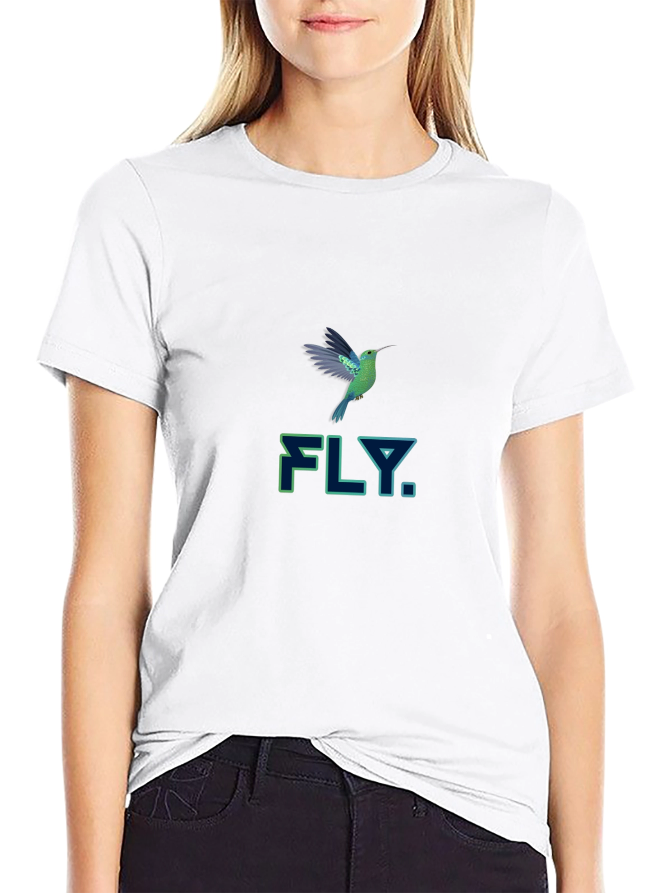 Black FLY Hummingbird Graphic Tee view 9