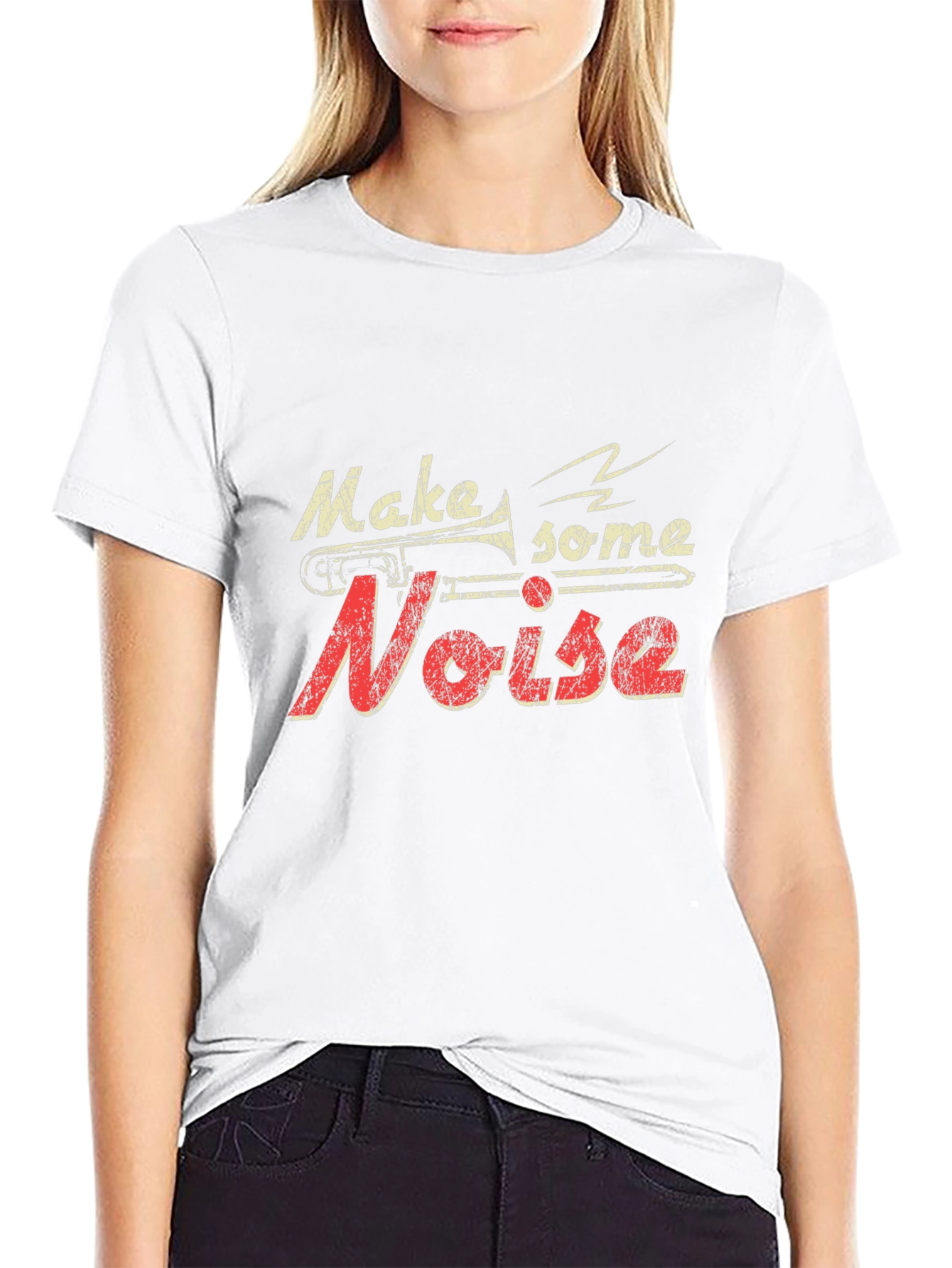 Black Make Some Noise Black Graphic T-Shirt view 9