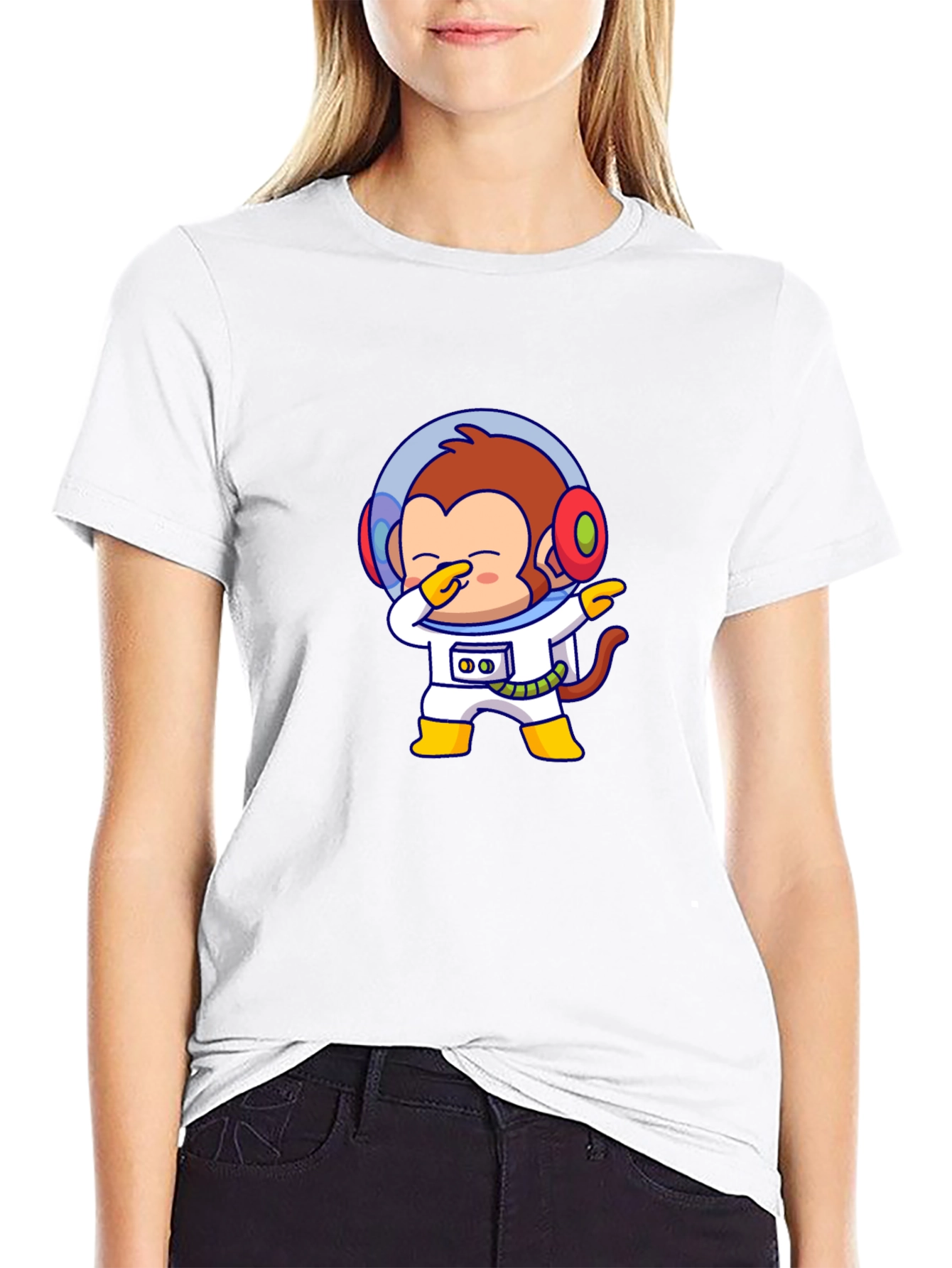Black Monkey Astronaut T-Shirt - Dabbin' in Space! view 9