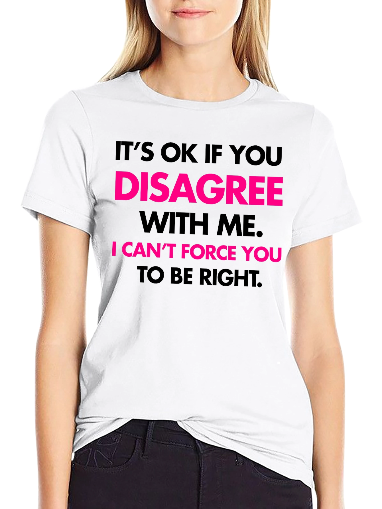 Black Humorous Graphic Tee - Disagree With Me view 9
