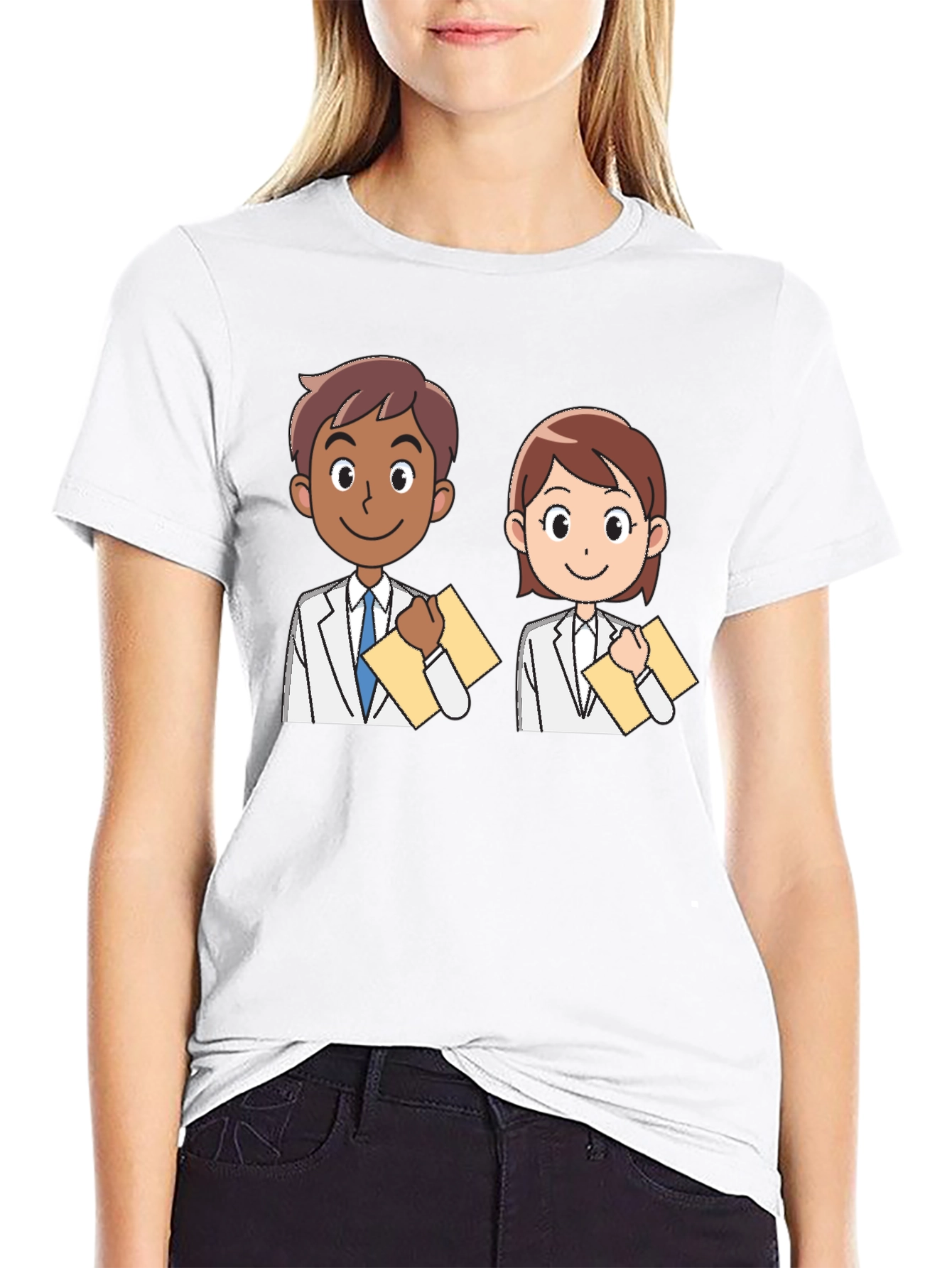 Black Cartoon Doctor T-Shirt view 9