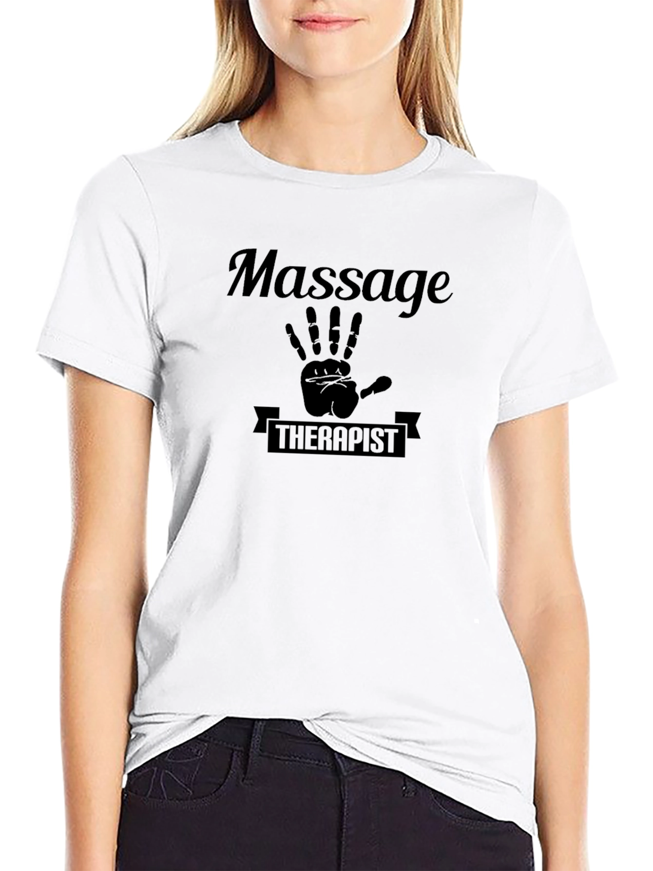 Black Massage Therapist Graphic T-Shirt - Unisex view 9