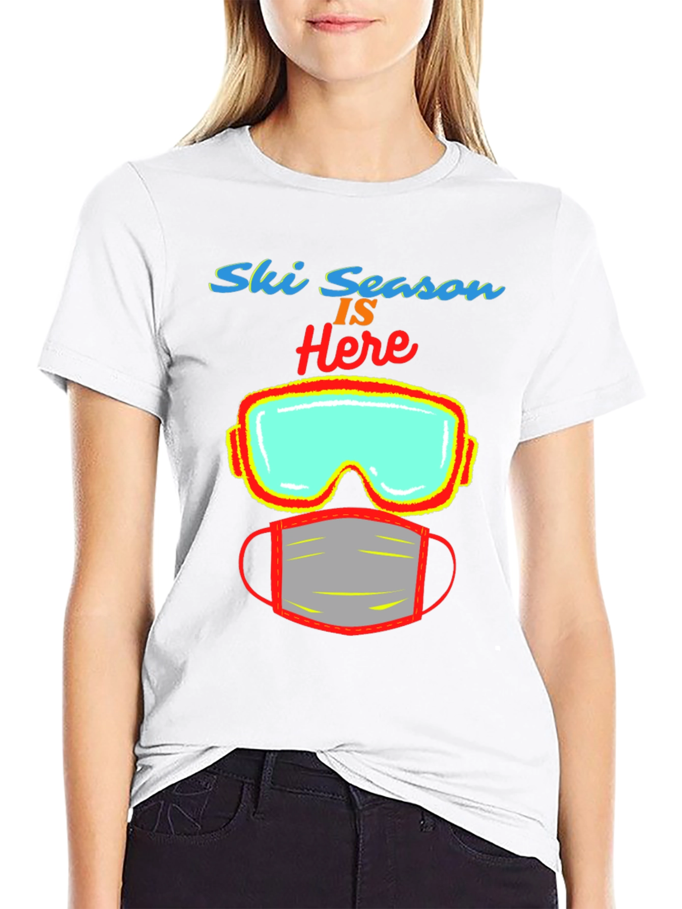 Black Ski Season Mask T-Shirt view 9