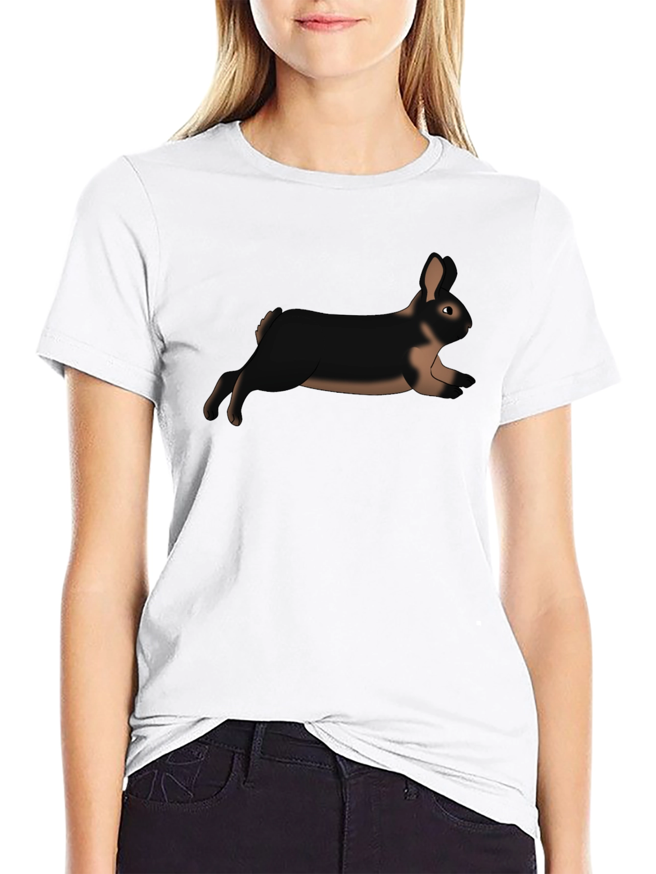 Black Rabbit Graphic Tee - Black Cotton T-Shirt view 9