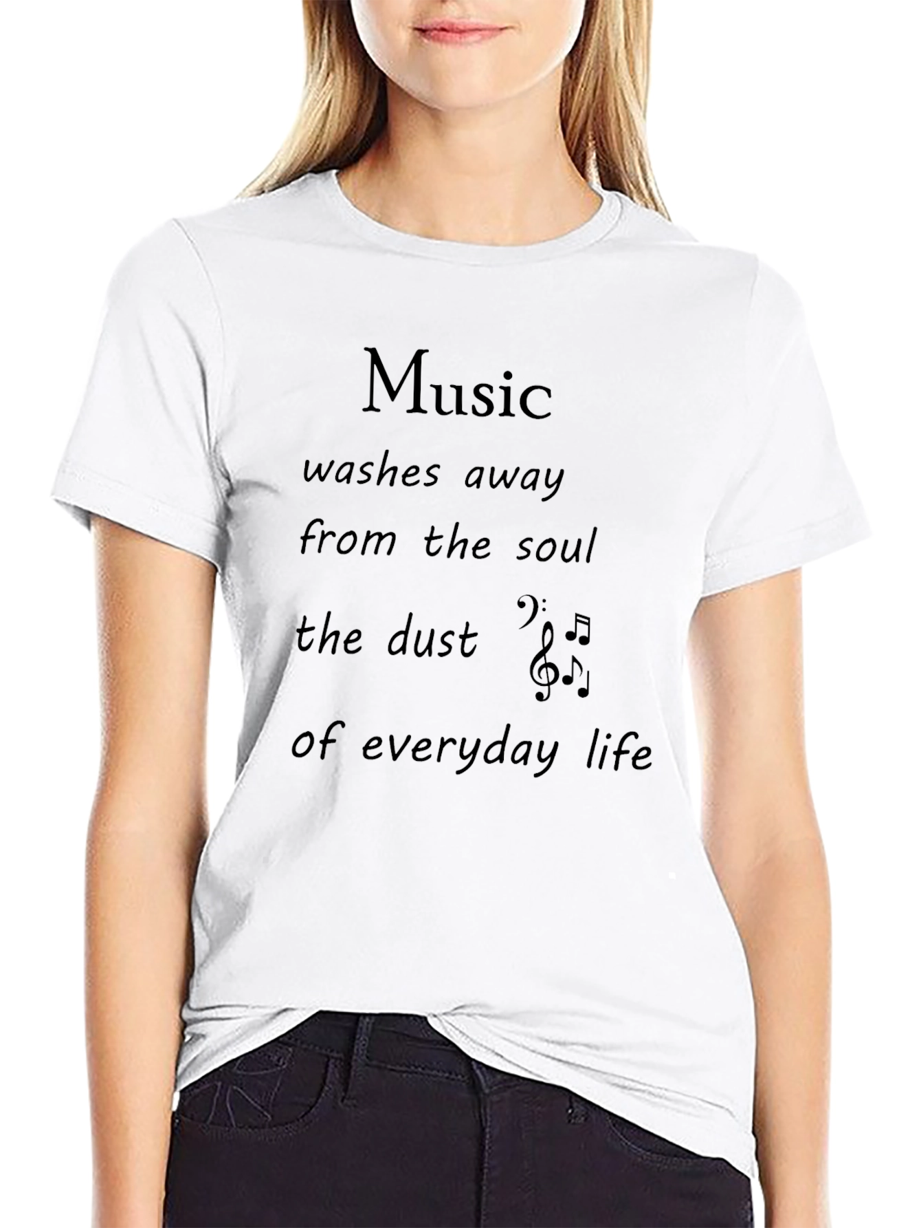 Black Music Quote T-Shirt - Washes Away the Soul's Dust view 9