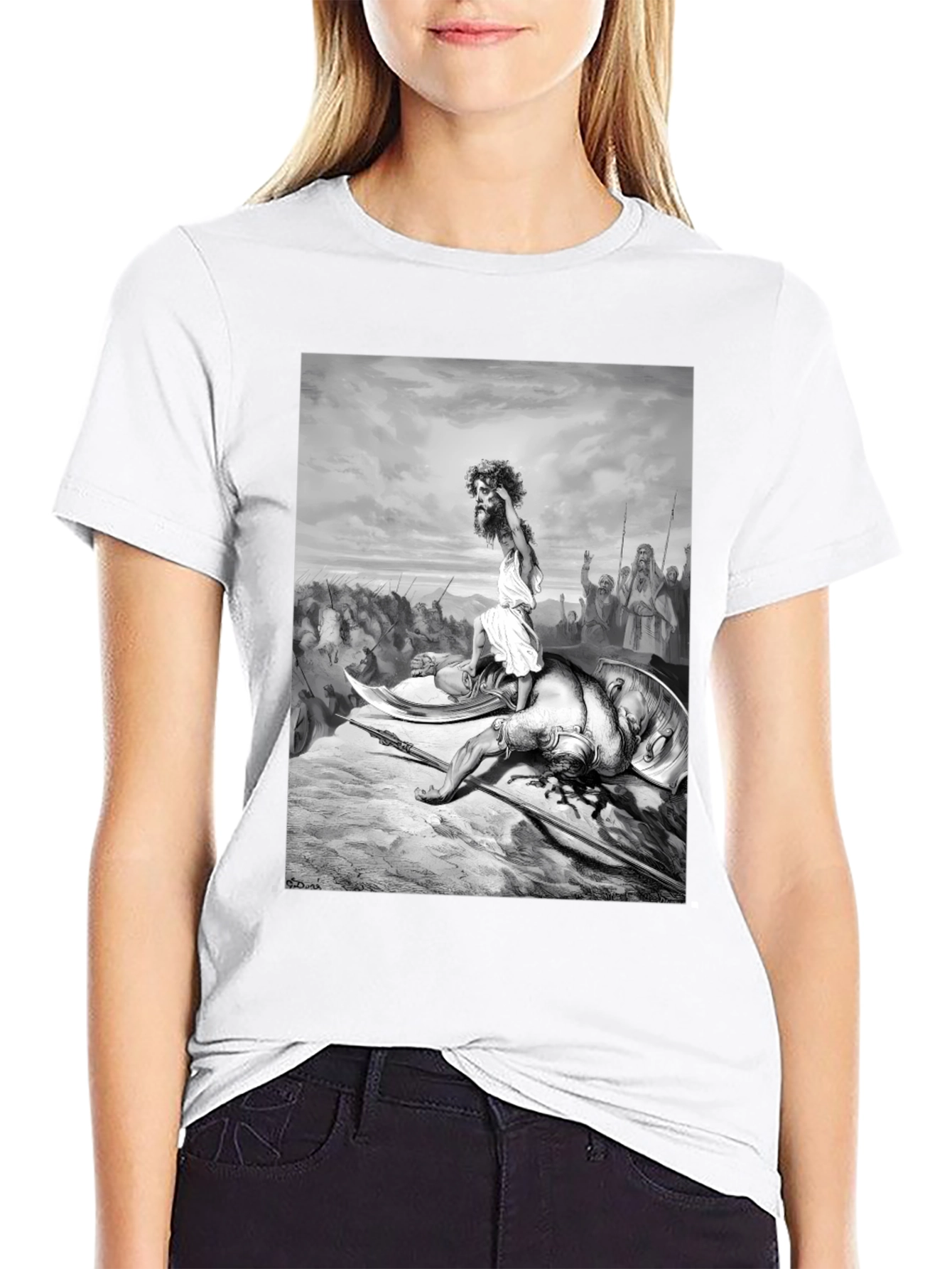 Black David and Goliath Graphic Tee - Black Cotton Blend view 9