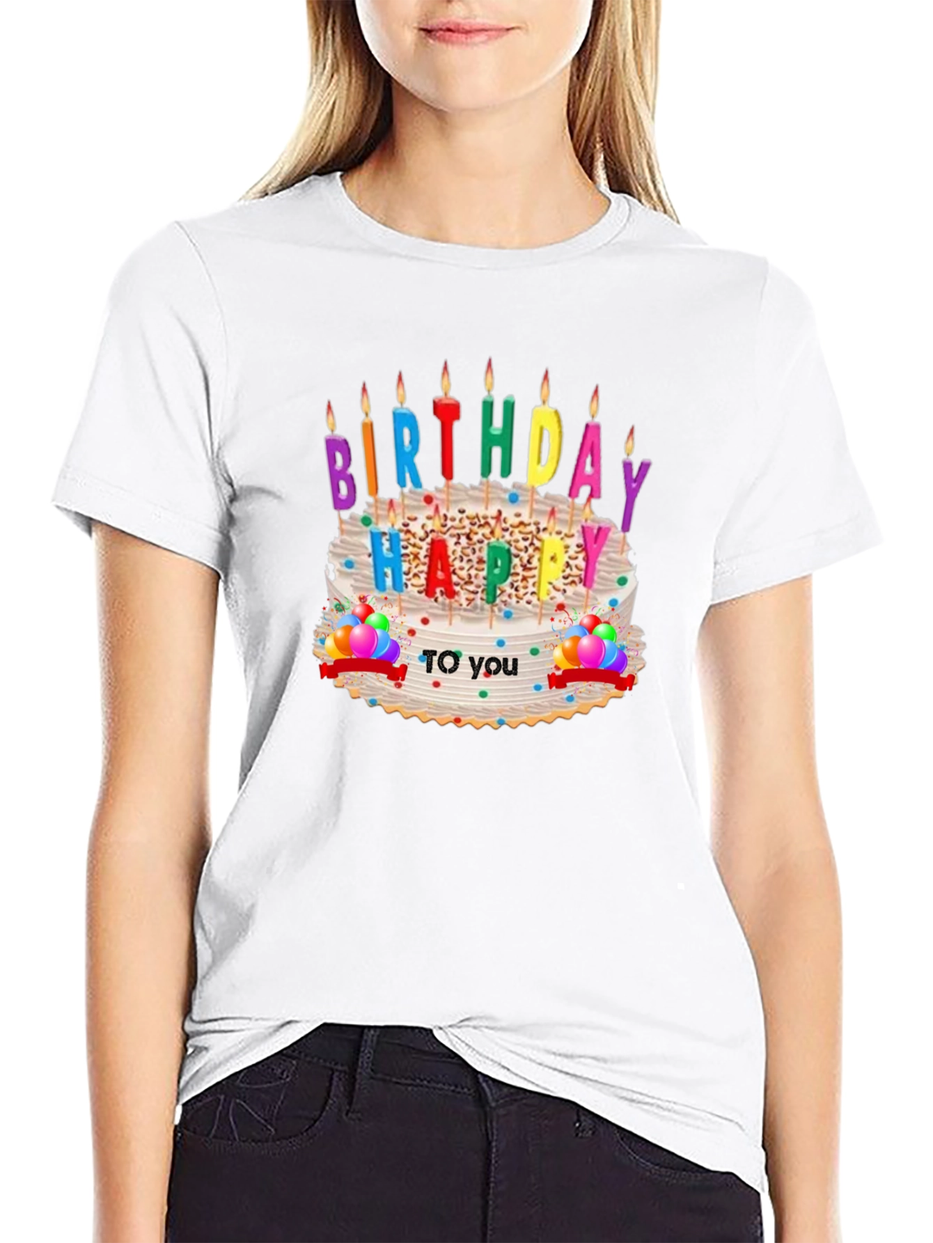 Black Birthday Cake Graphic T-Shirt view 9