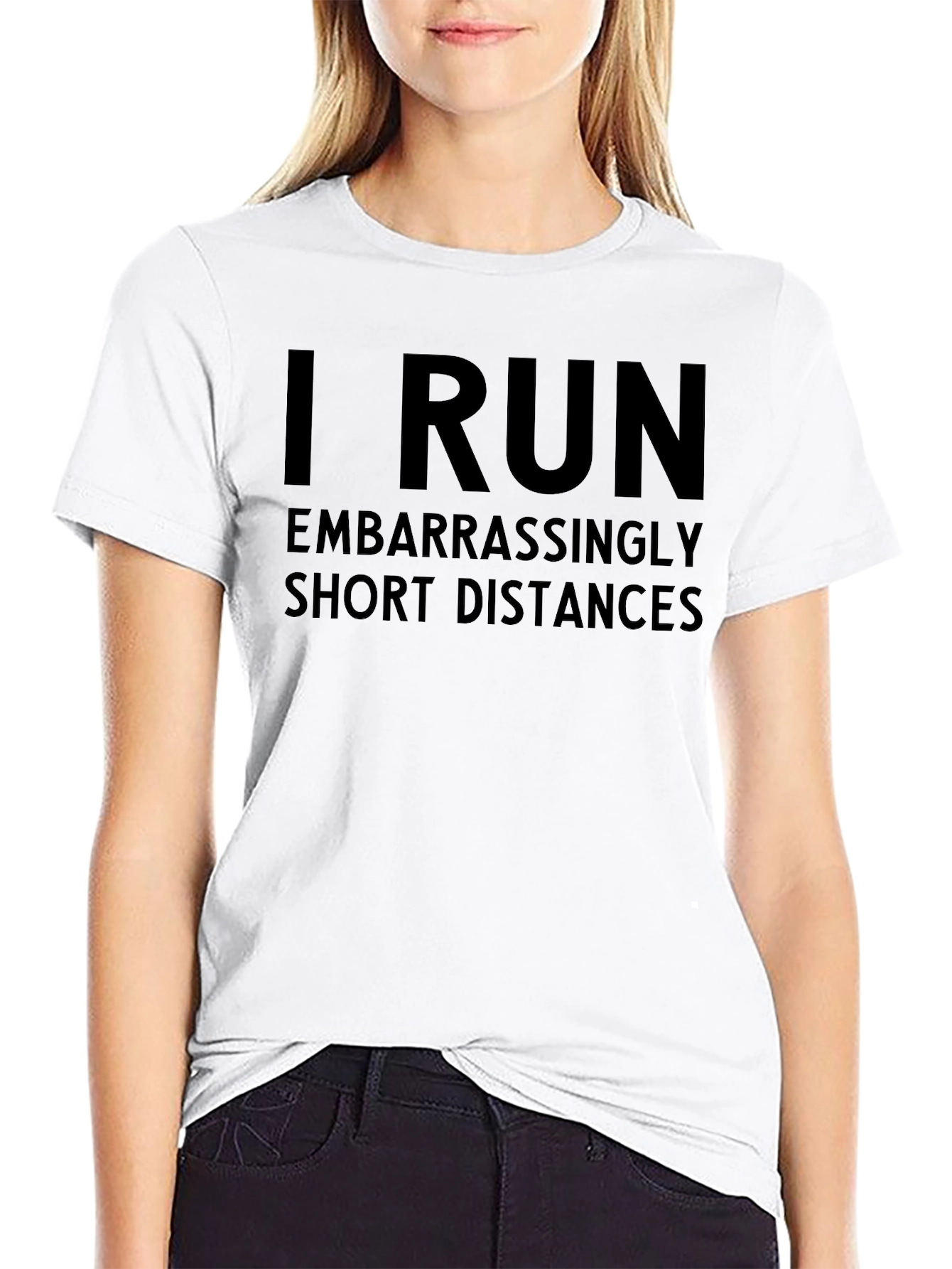 Black Funny Running T-Shirt - Short Distances view 9