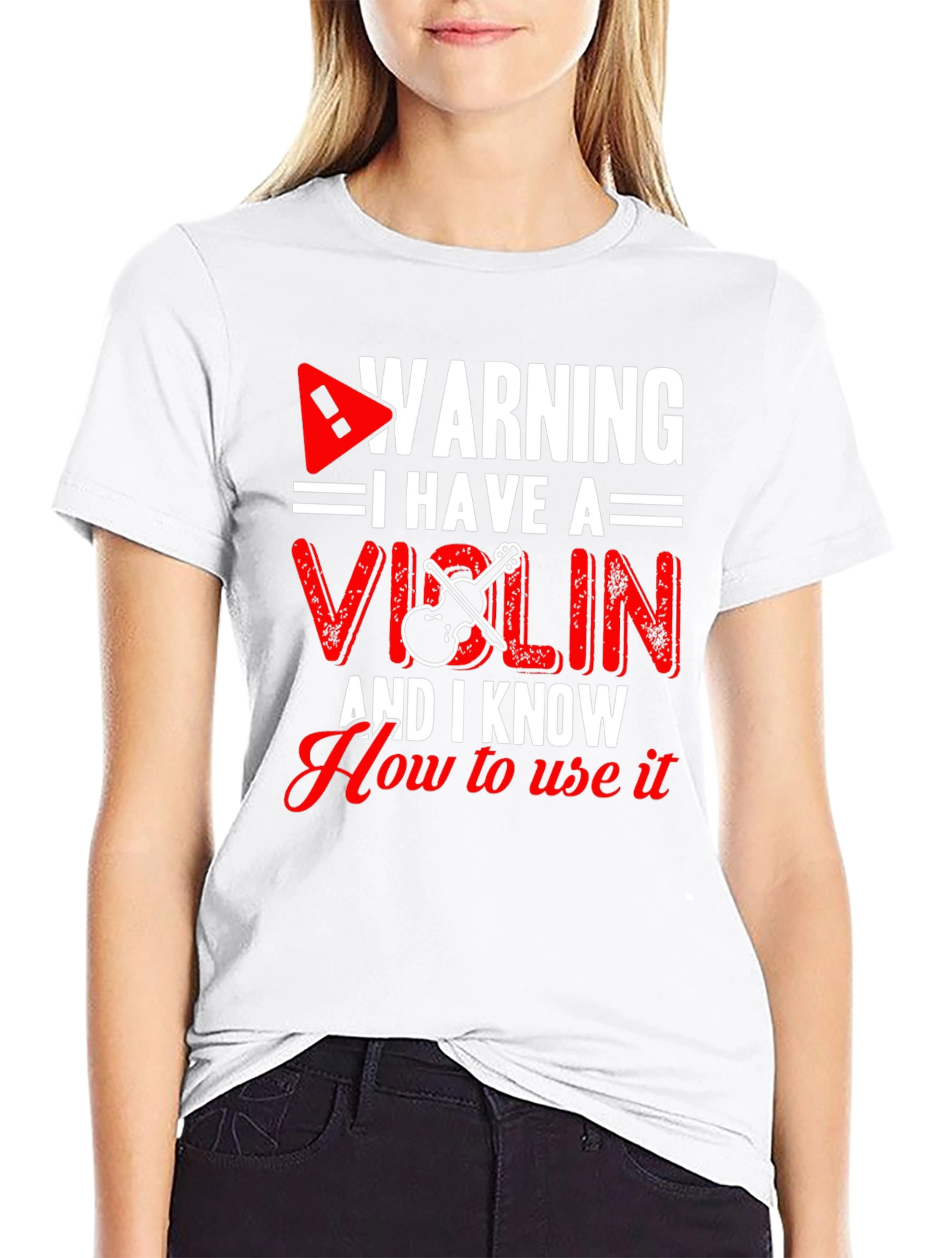 Black Warning I Have A Violin Funny T-Shirt view 9