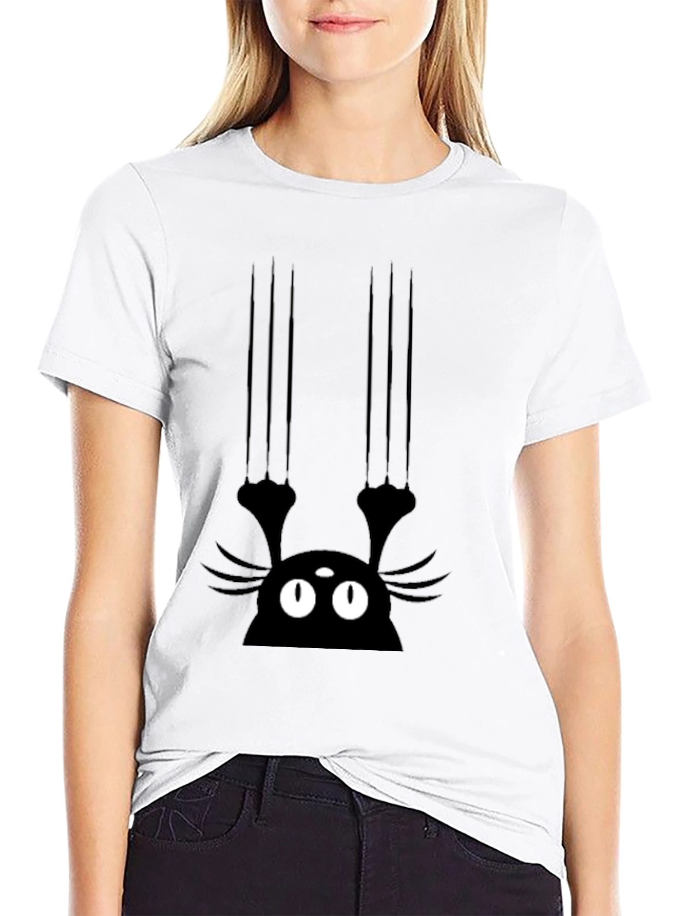 Black Black Cat Scratch T-Shirt - Men's Graphic Tee view 9