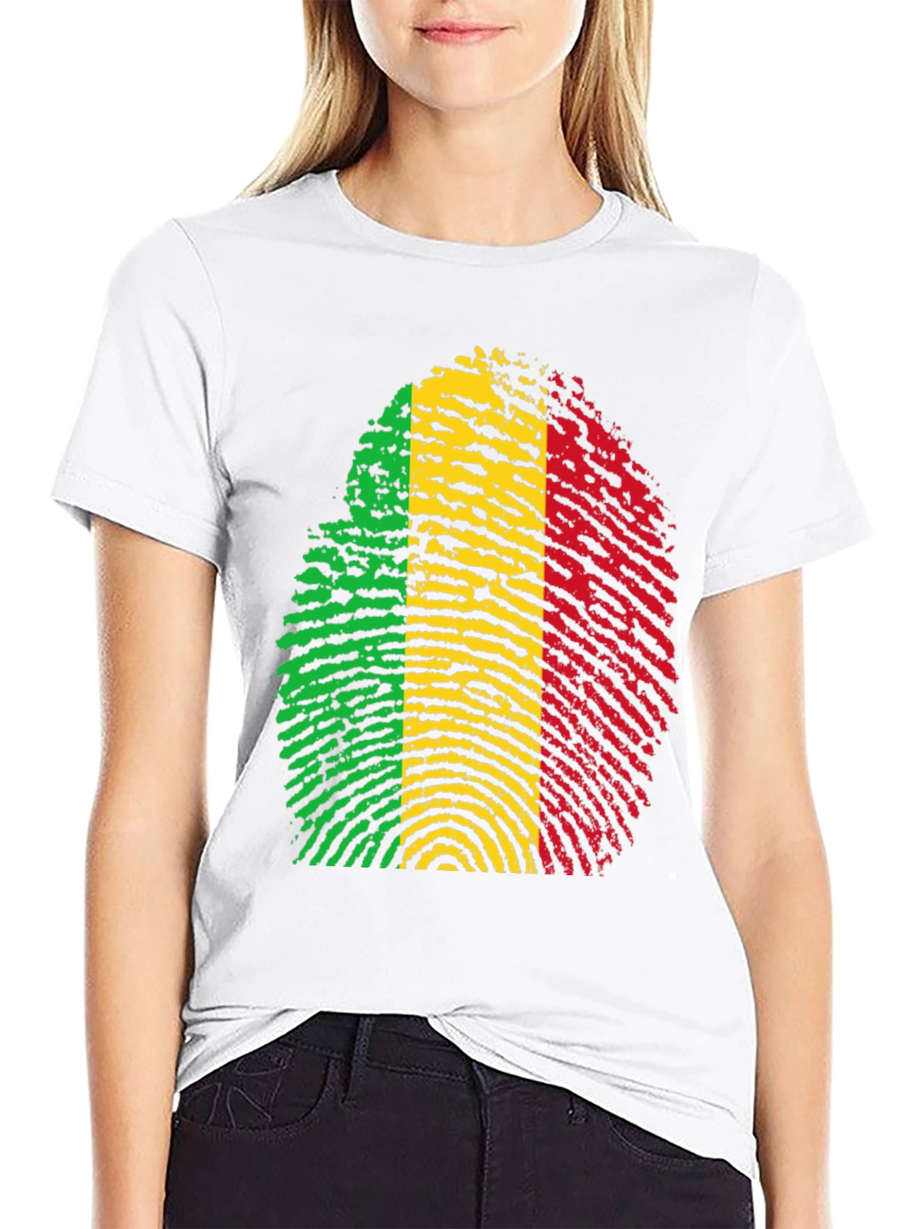 Black Rasta Fingerprint Graphic T-Shirt - Black view 9
