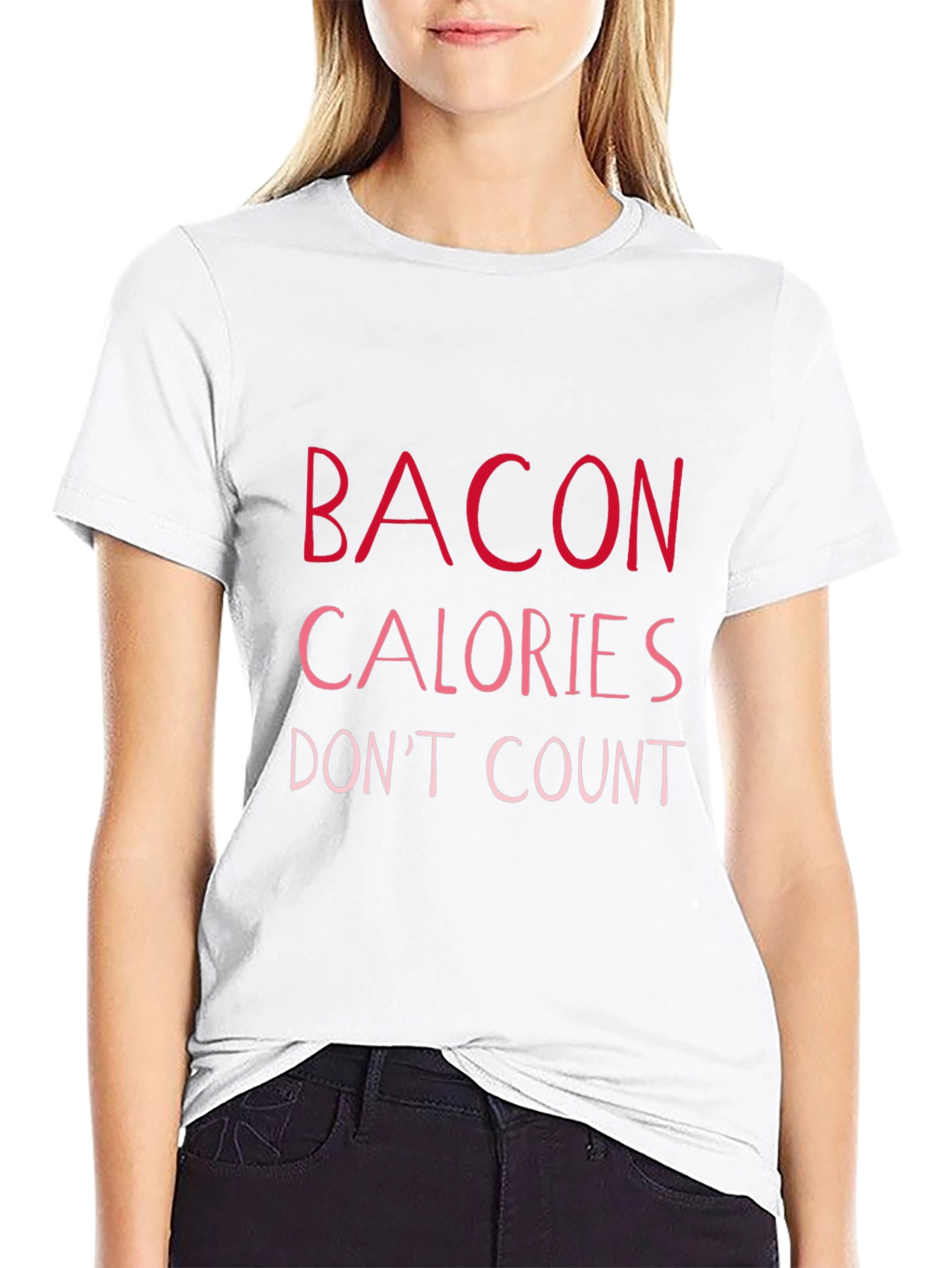Black Bacon Calories Don't Count T-Shirt - Funny Foodie Tee view 9
