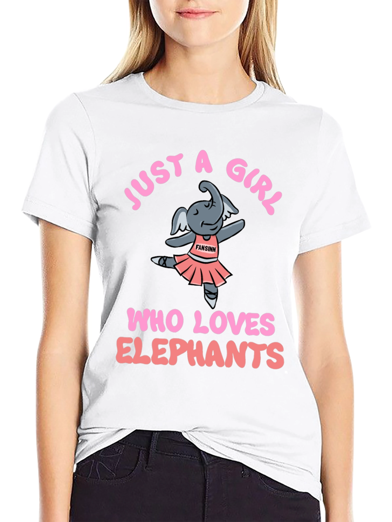 Black Just A Girl Who Loves Elephants T-Shirt view 9