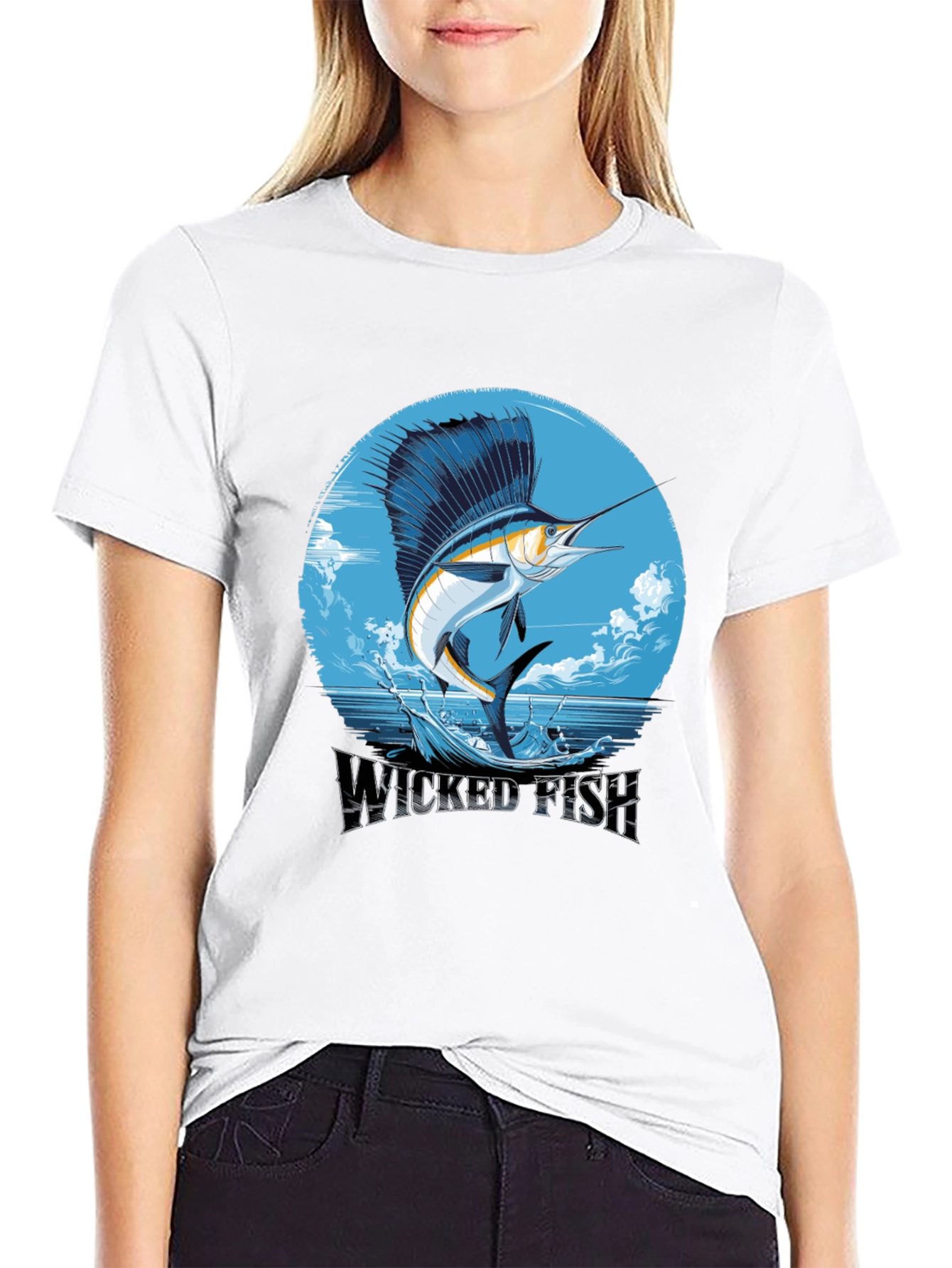 Black Wicked Fish Graphic Tee - Stylish Men's Black T-Shirt view 9