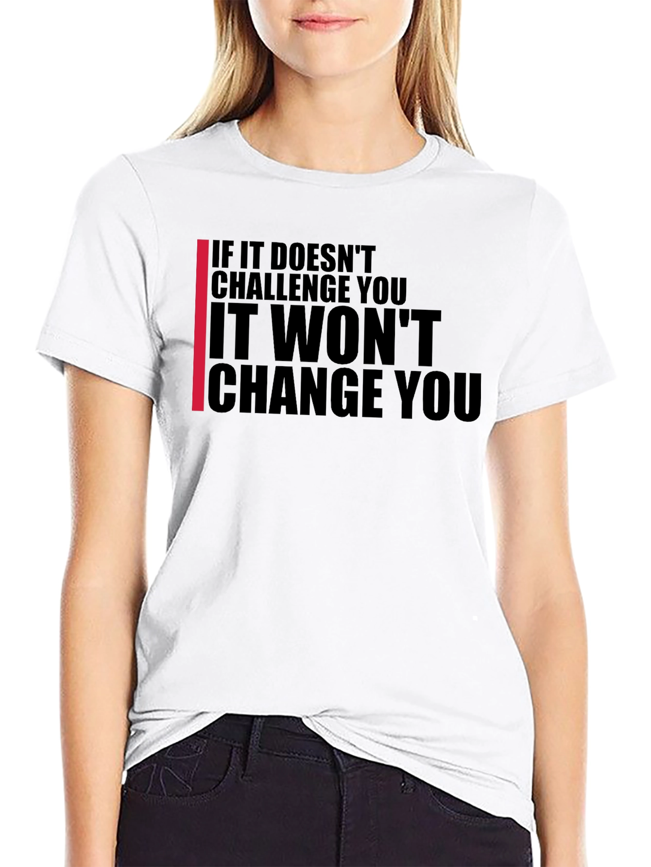 Motivational Black T-Shirt - Challenge, Change - 9