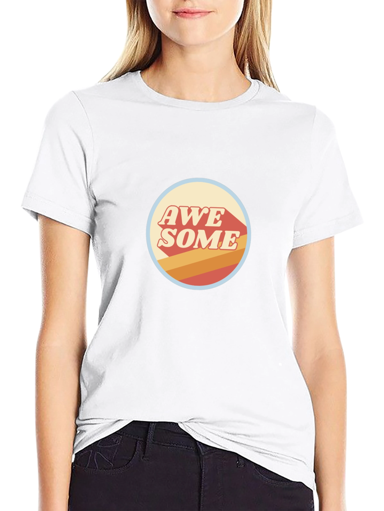 Black Awesome Retro Graphic Tee - Stylish Black T-Shirt view 9
