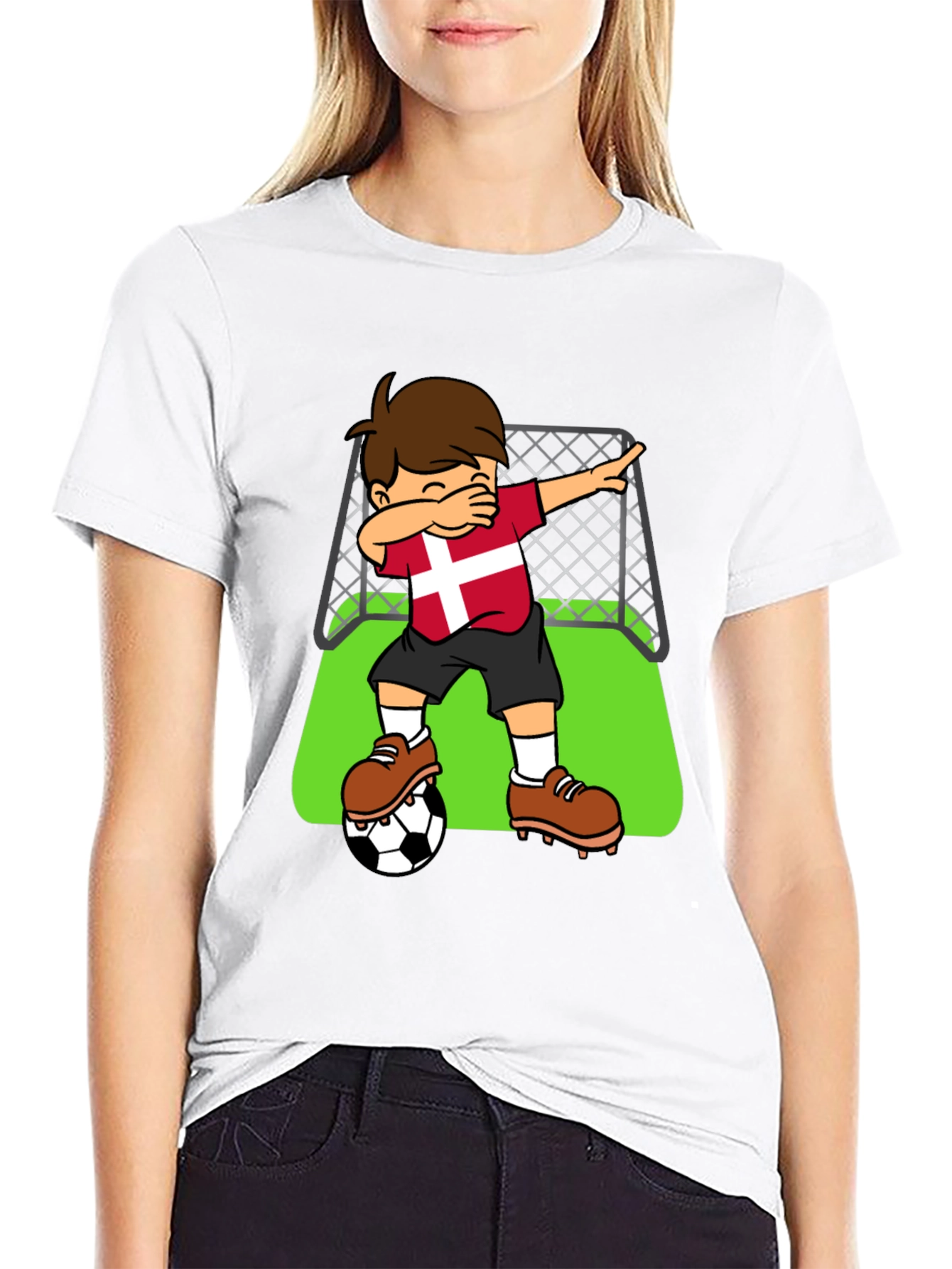 Black Denmark Soccer Dab T-Shirt view 9