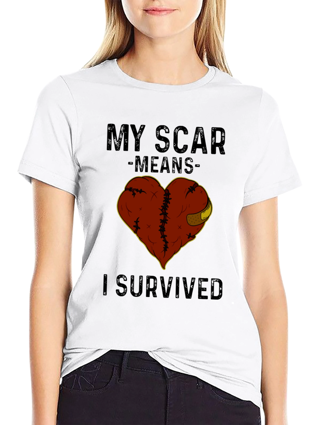 Black My Scar Means I Survived Graphic Tee view 9
