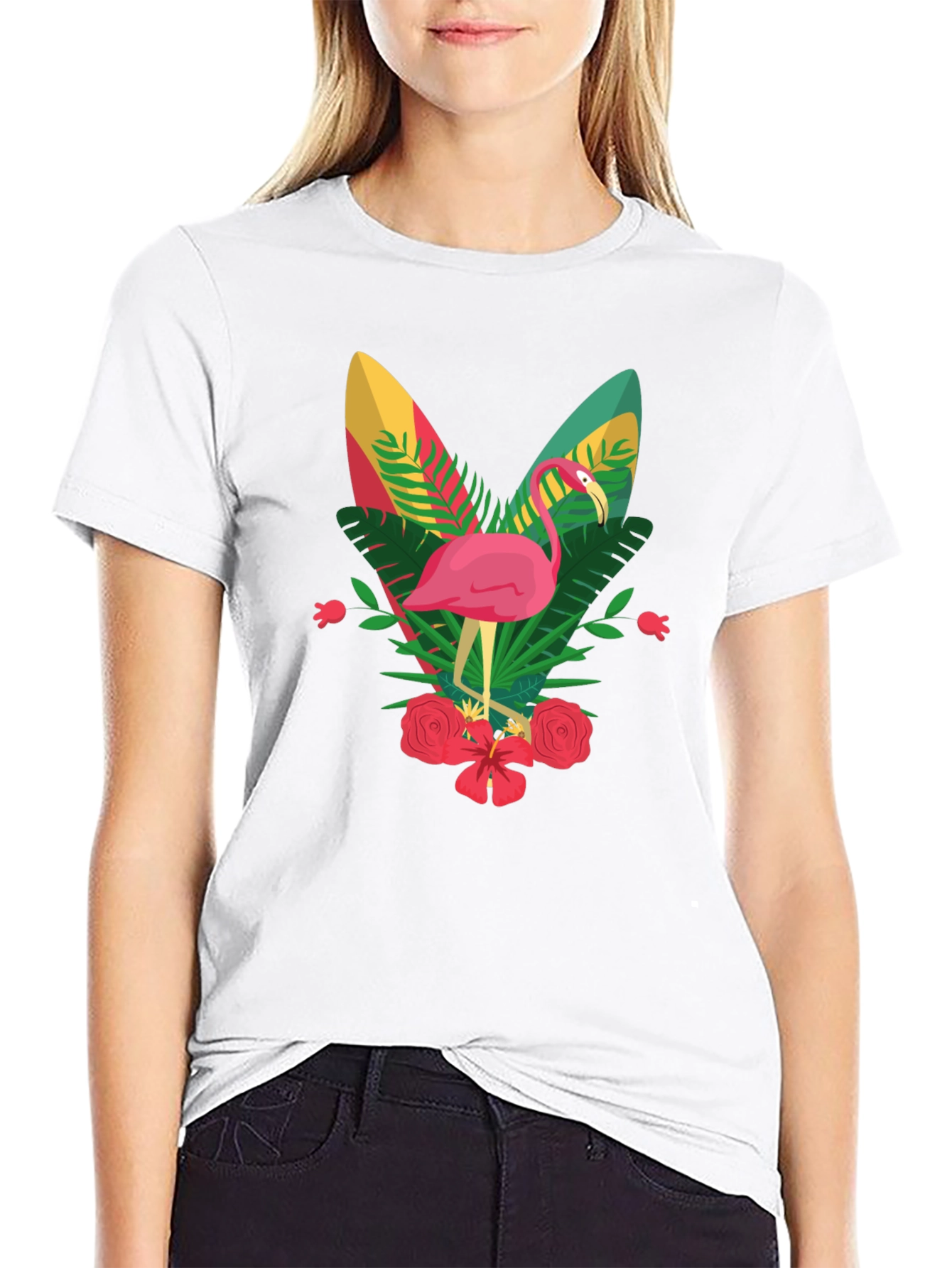 Black Flamingo Graphic Tee - Tropical Vibes view 9