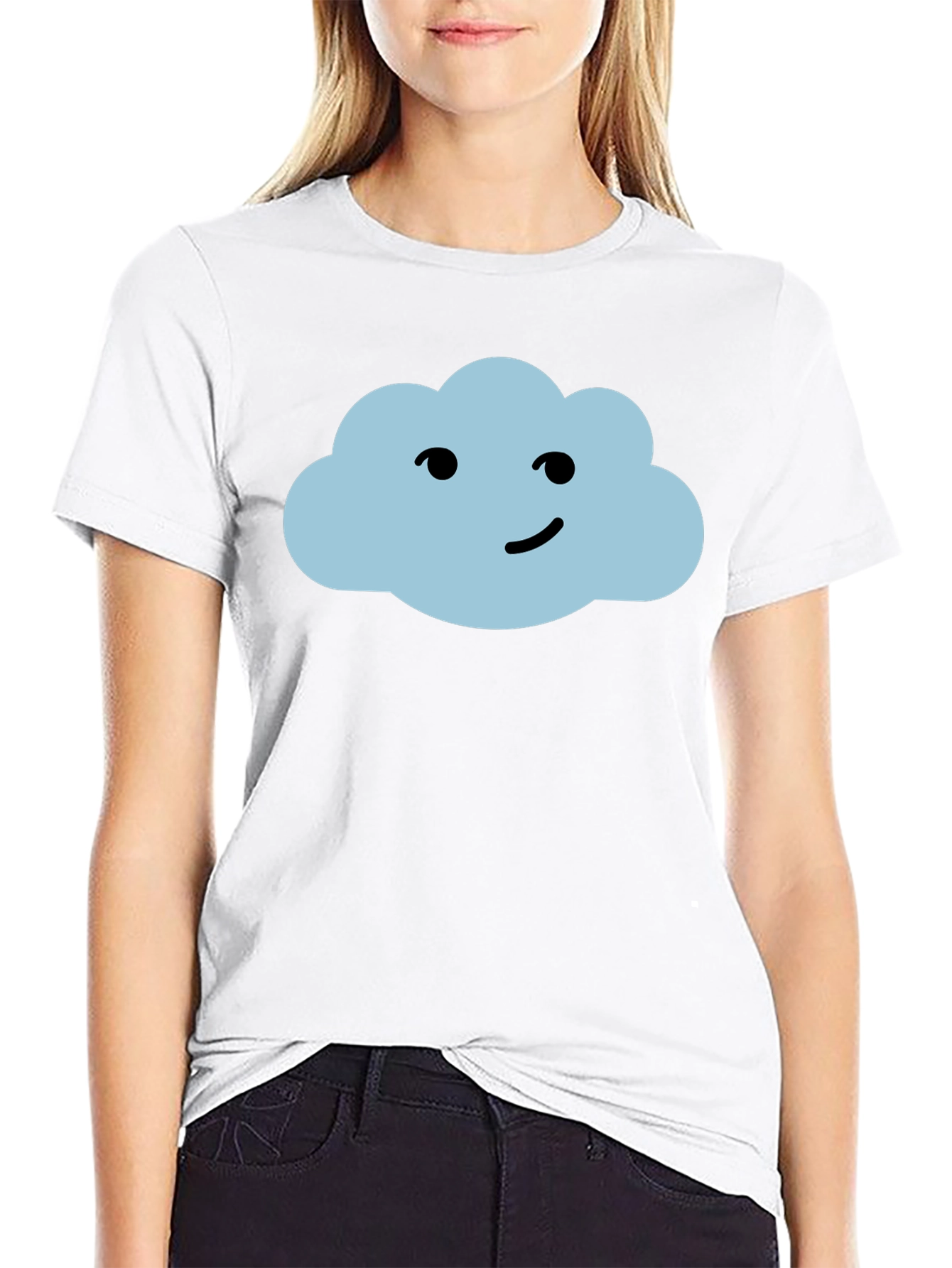 Black Cute Cloud Graphic T-Shirt - Soft Cotton Tee view 9