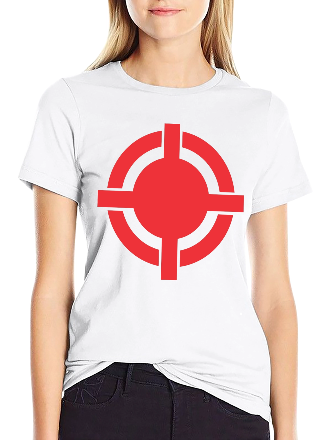 Black Red Target Graphic Black T-Shirt view 9