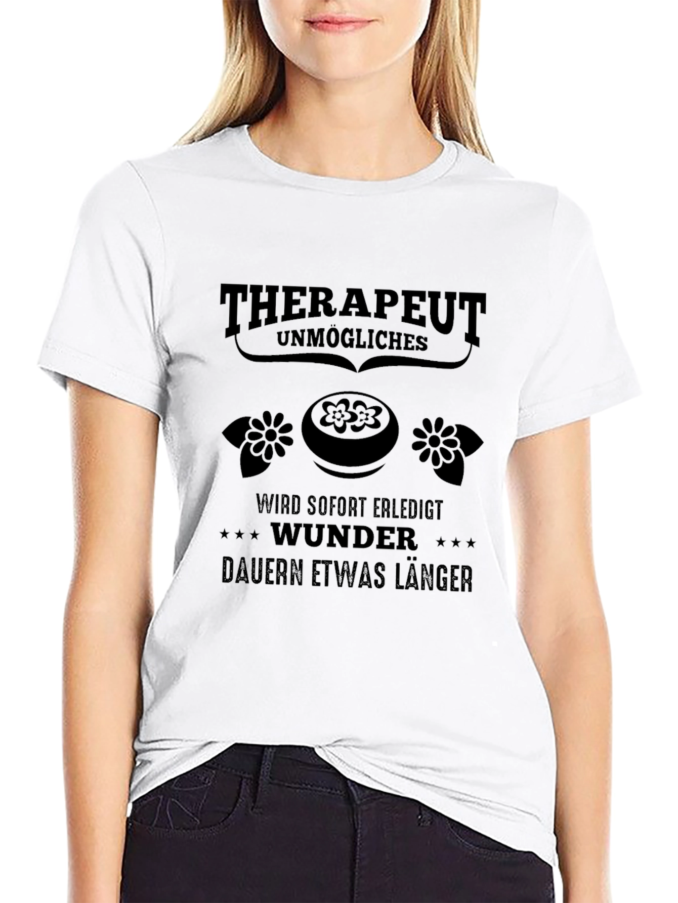Black Therapeut Black T-Shirt - German Humor Graphic Tee view 9