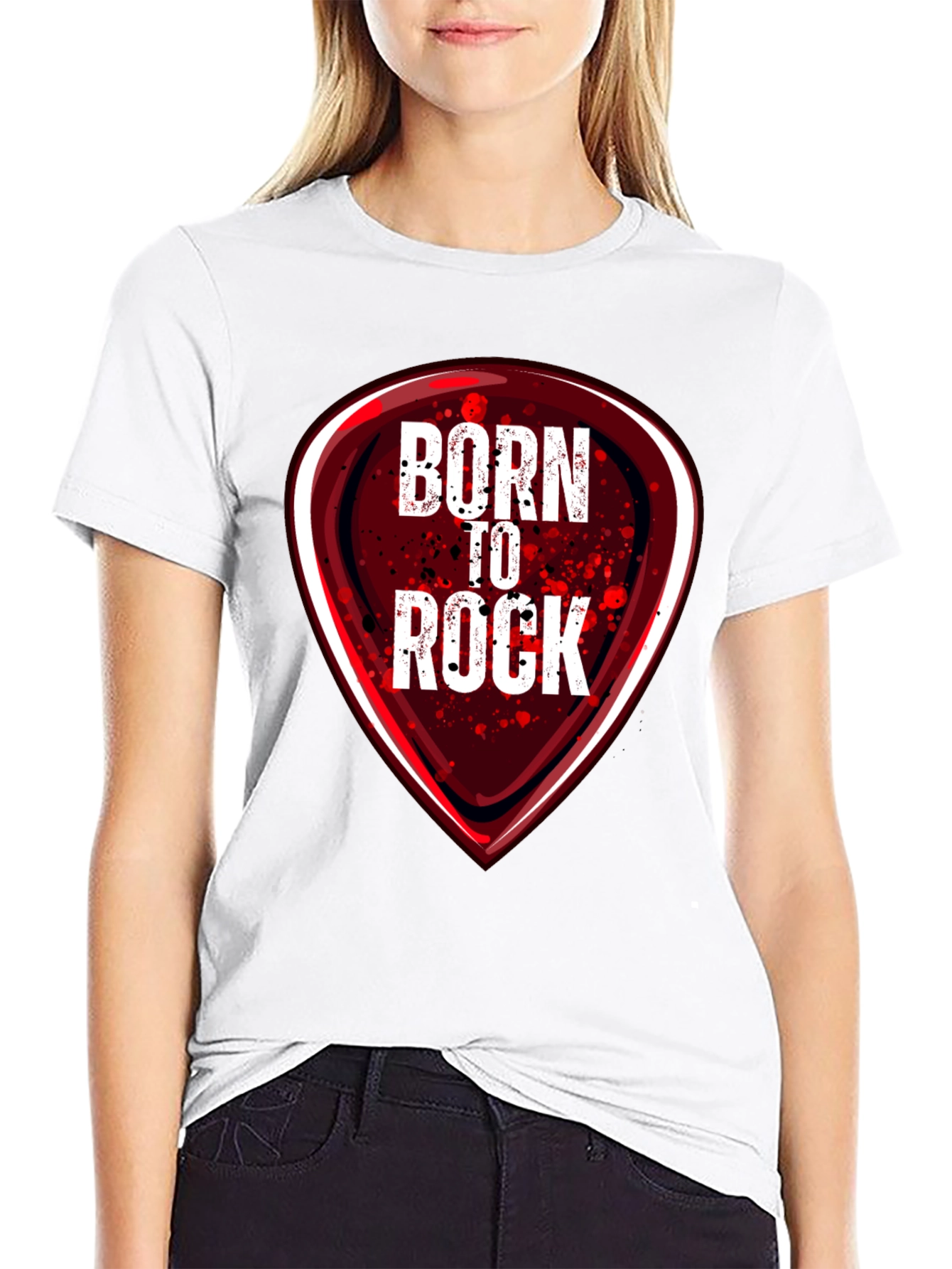 Black Born to Rock Graphic T-Shirt - Music Lover Tee view 9
